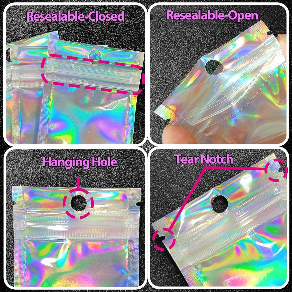 Bolsas Reutilizables Holográficas Trunple 100 PCS 5.8x7.6 cm
