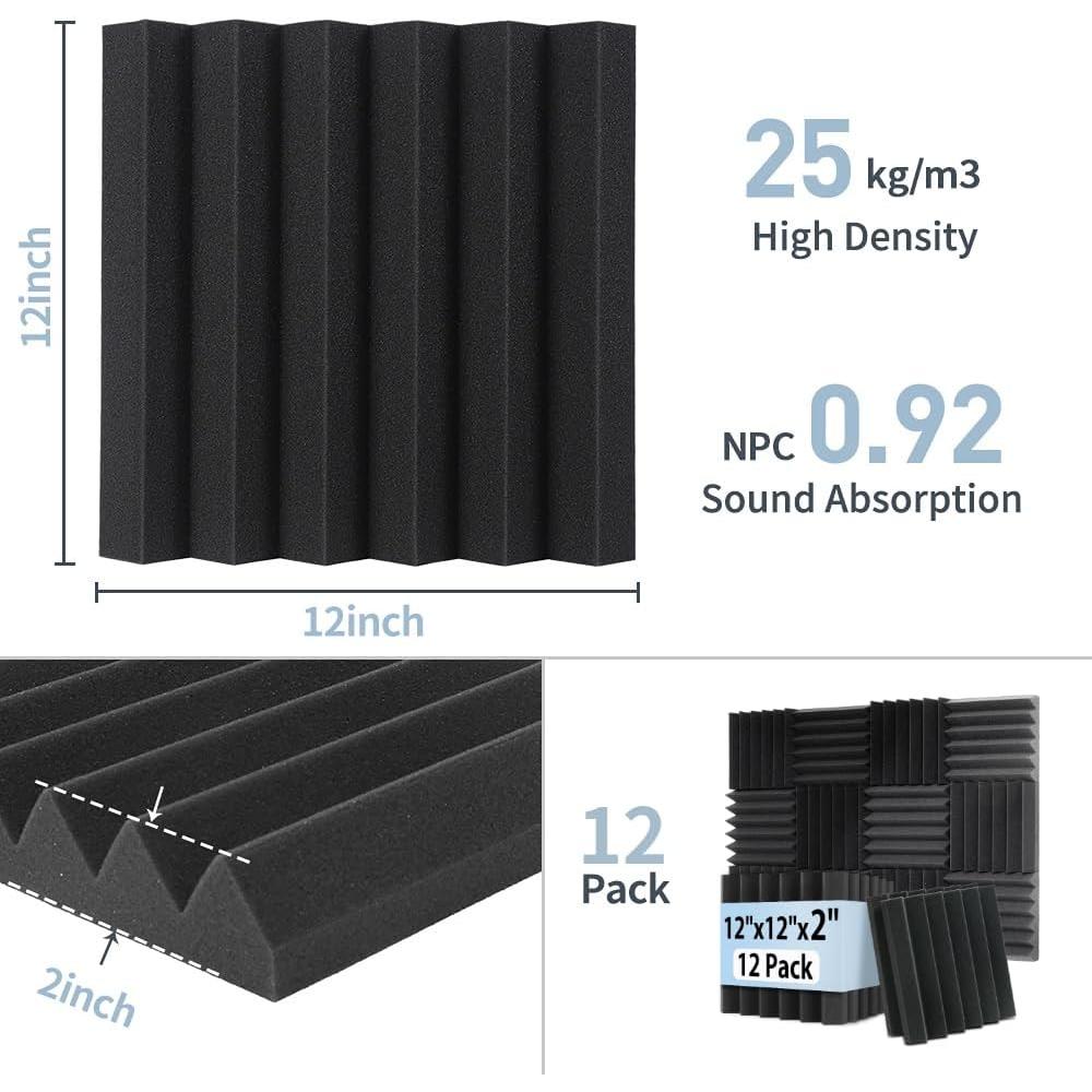 GUERRI Paquete de 12 Paneles Acústicos Aislantes 30.48x30.48cm
