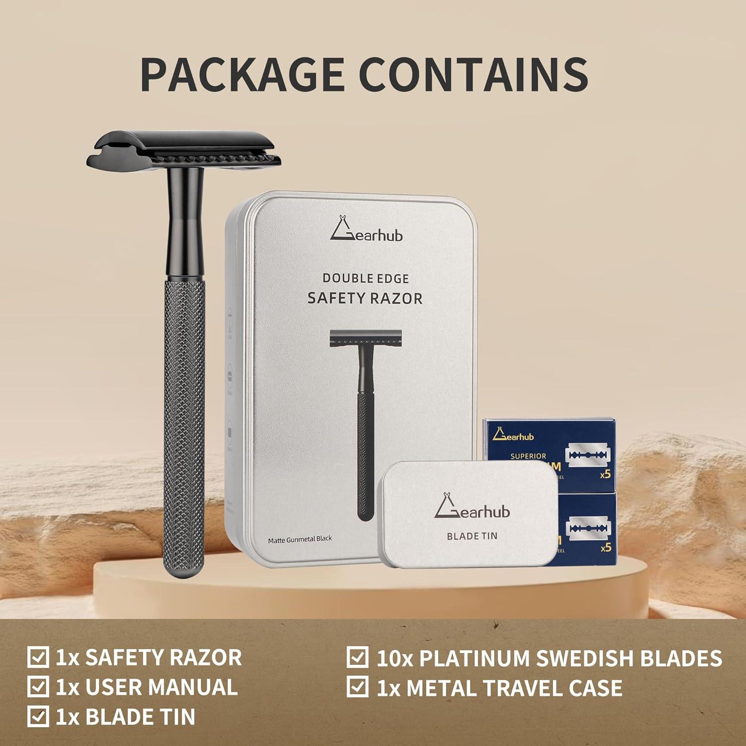 Maquinilla de Afeitar Doble Filo Gearhub GRB3G Acero Inoxidable