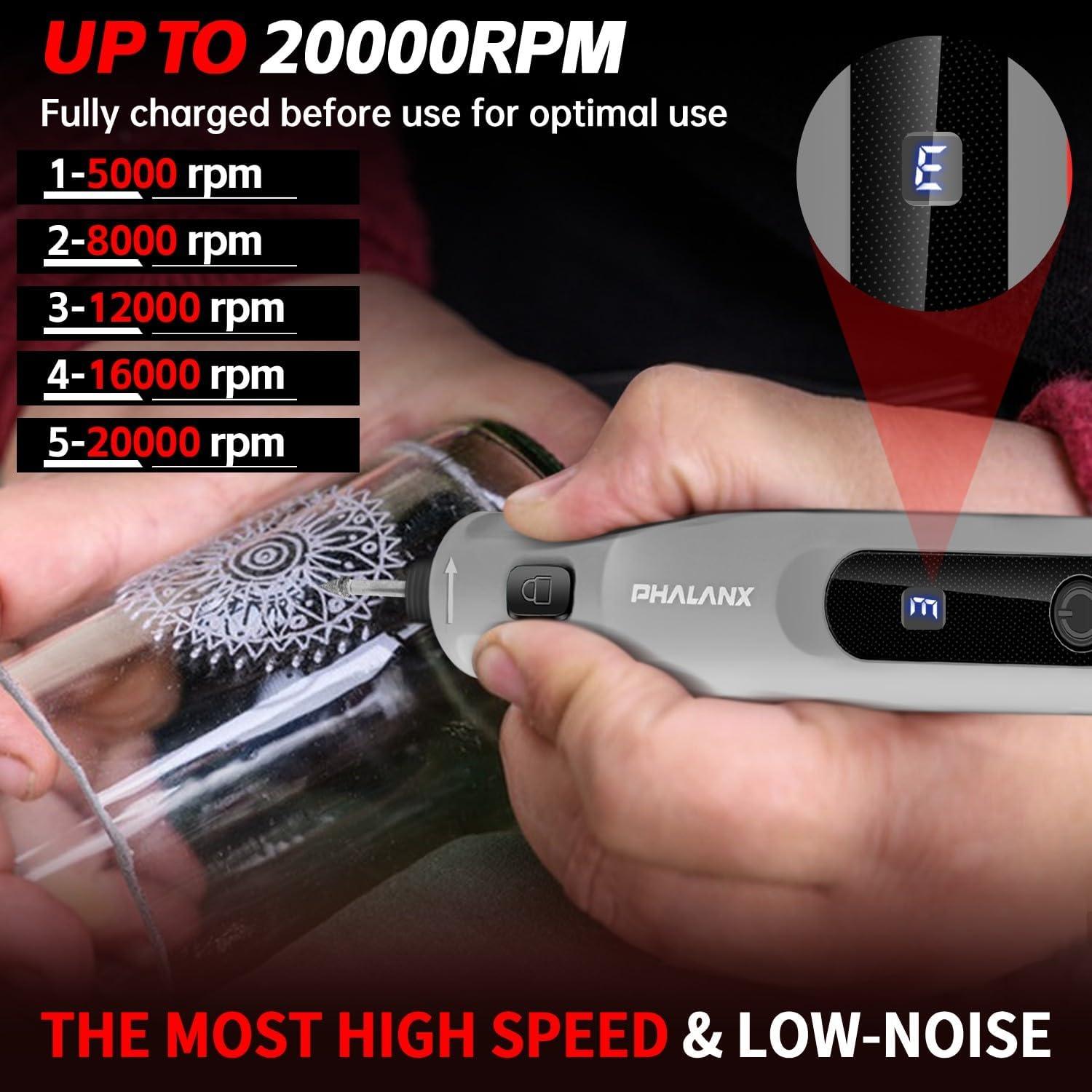 Herramienta Rotativa Inalámbrica PHALANX 3.7V 20000RPM con 70 Accesorios