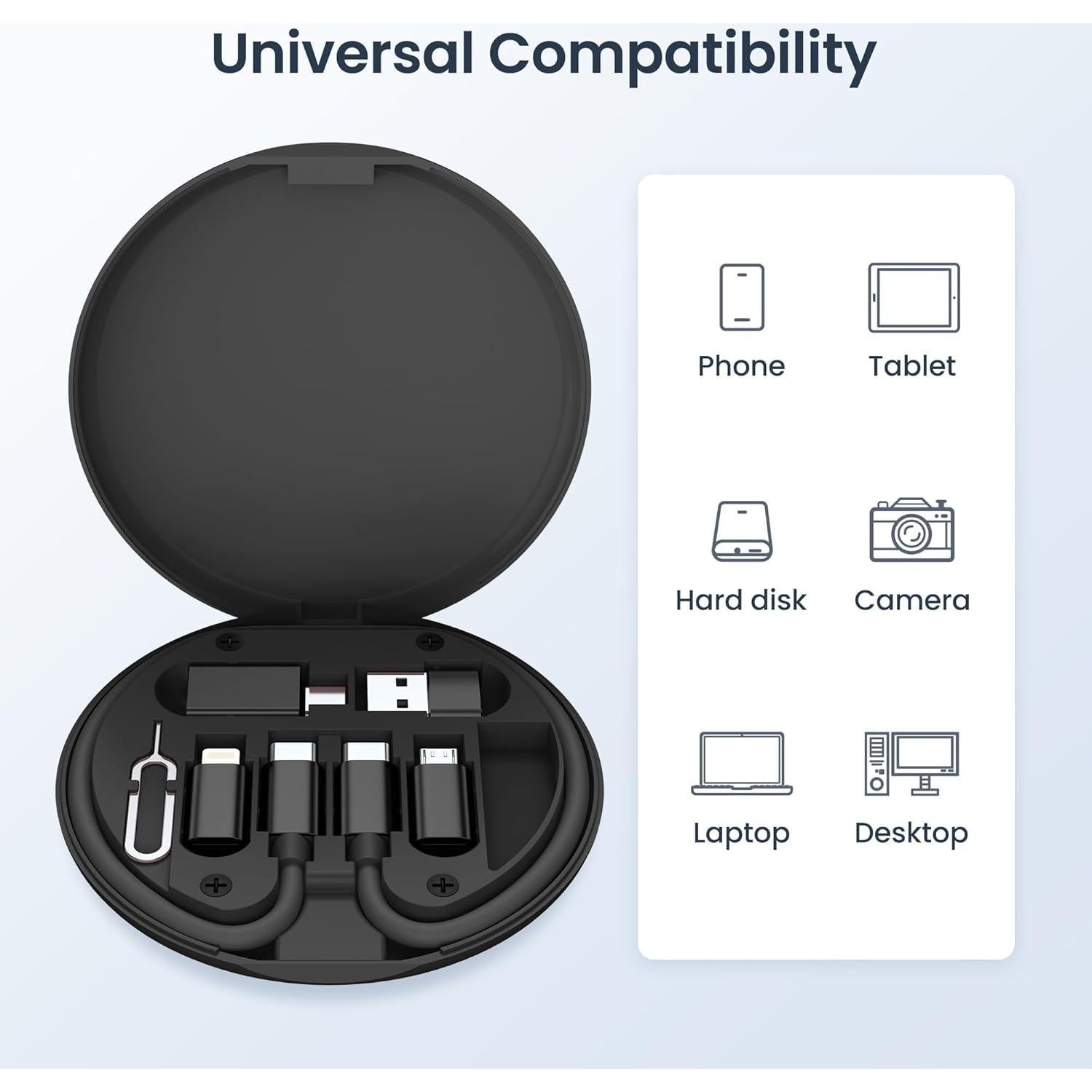 Kit Adaptador Carga USB Elebase 100W con Estuche Negro