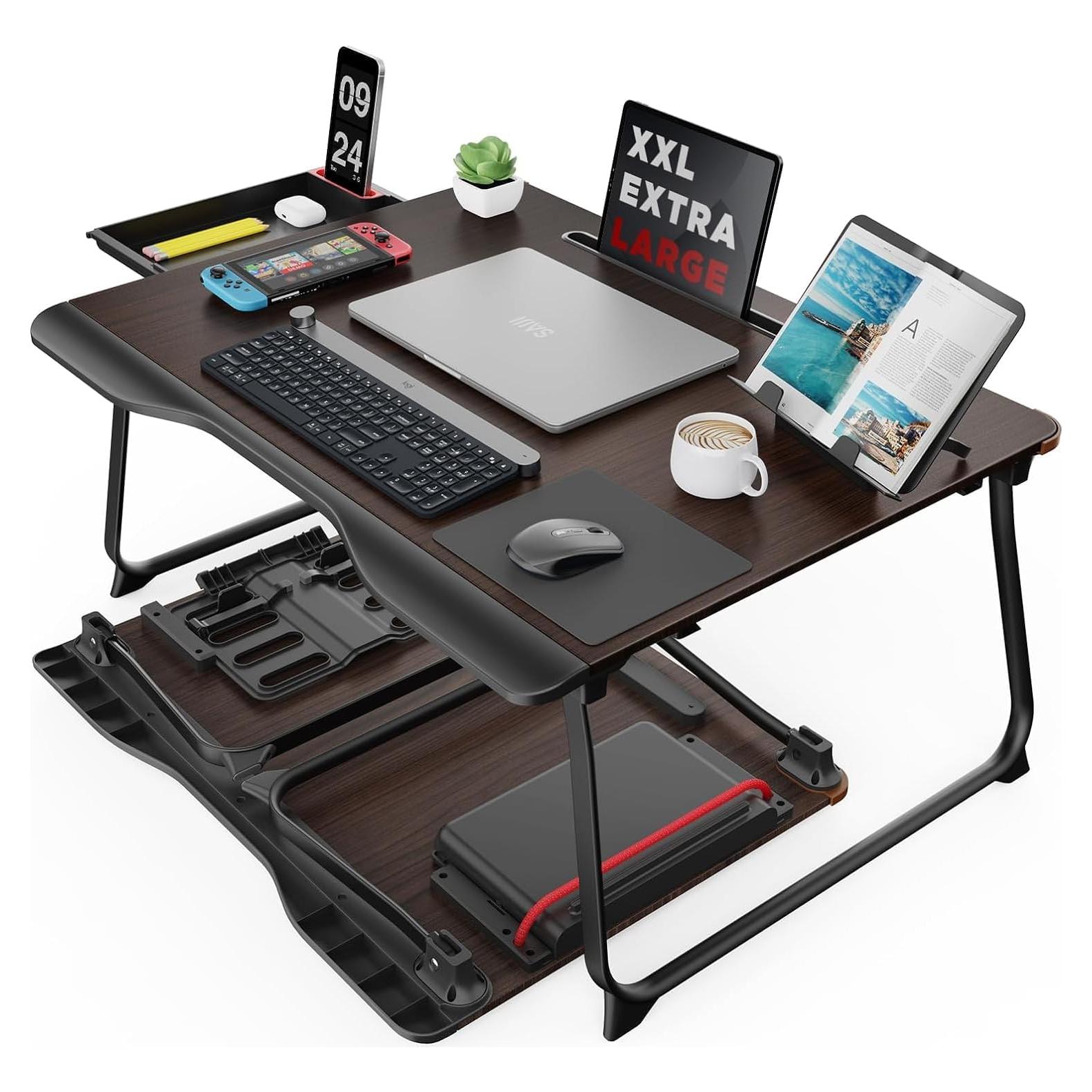 Mesa de Laptop Plegable SAIJI 65x49cm Cereza Negra