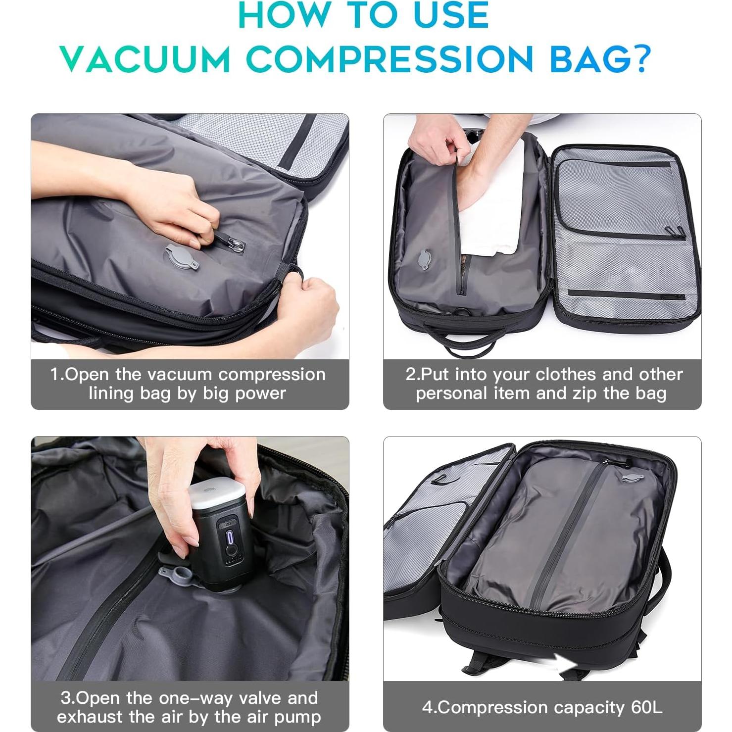 Mochila de Vacío BANGE 60L con Bomba y Cerradura Antirrobo