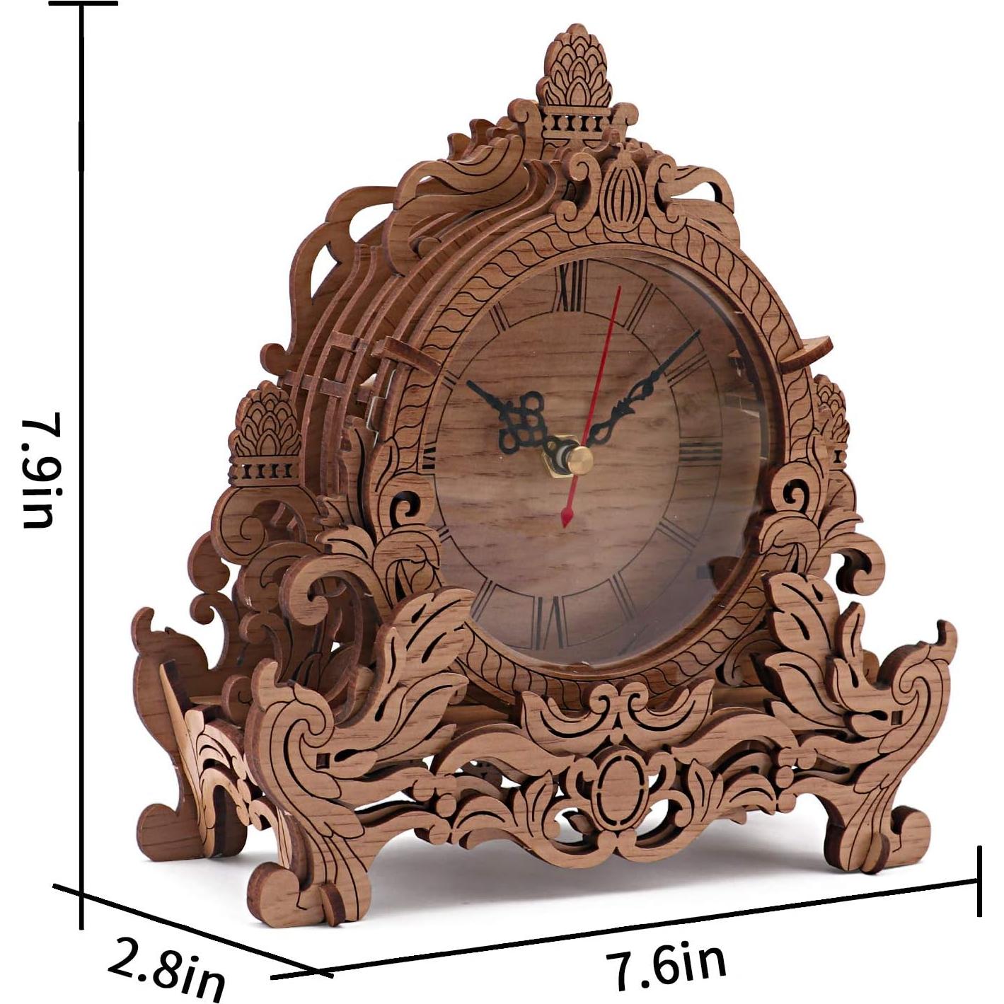 Reloj de Puzzle 3D de Madera OWNONE1 Kit DIY para Adultos