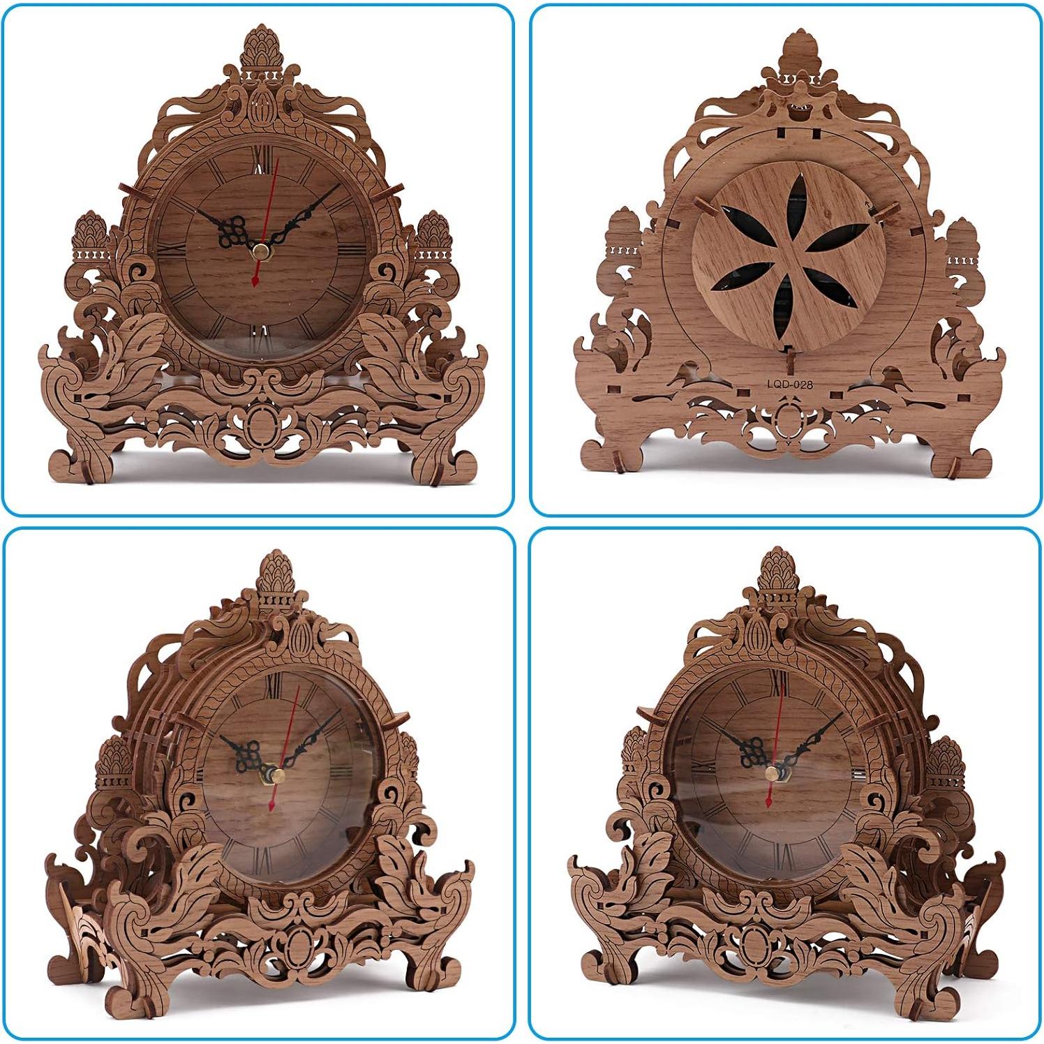 Reloj de Puzzle 3D de Madera OWNONE1 Kit DIY para Adultos