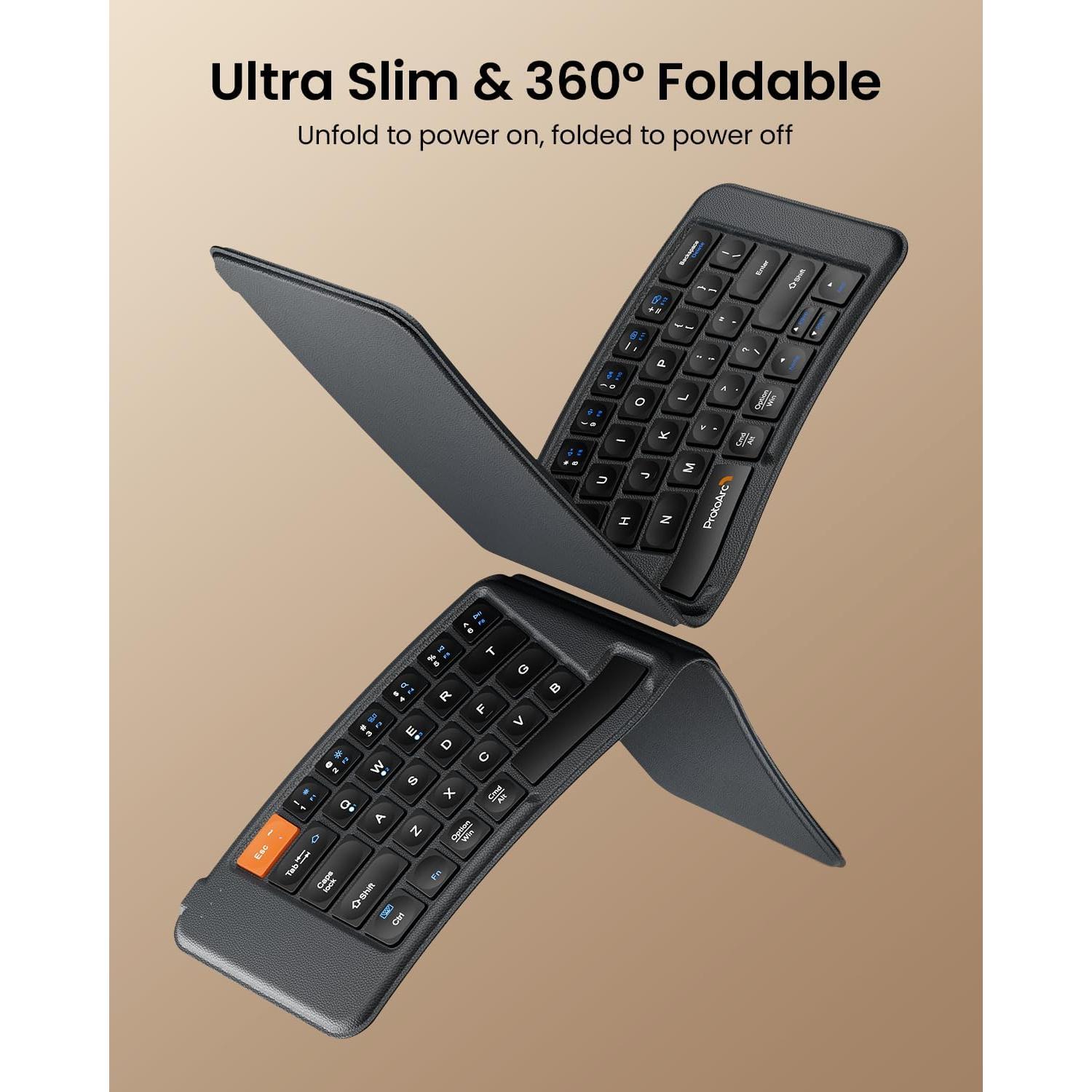 Teclado Ergonomico Plegable ProtoArc XK03 Bluetooth Gris