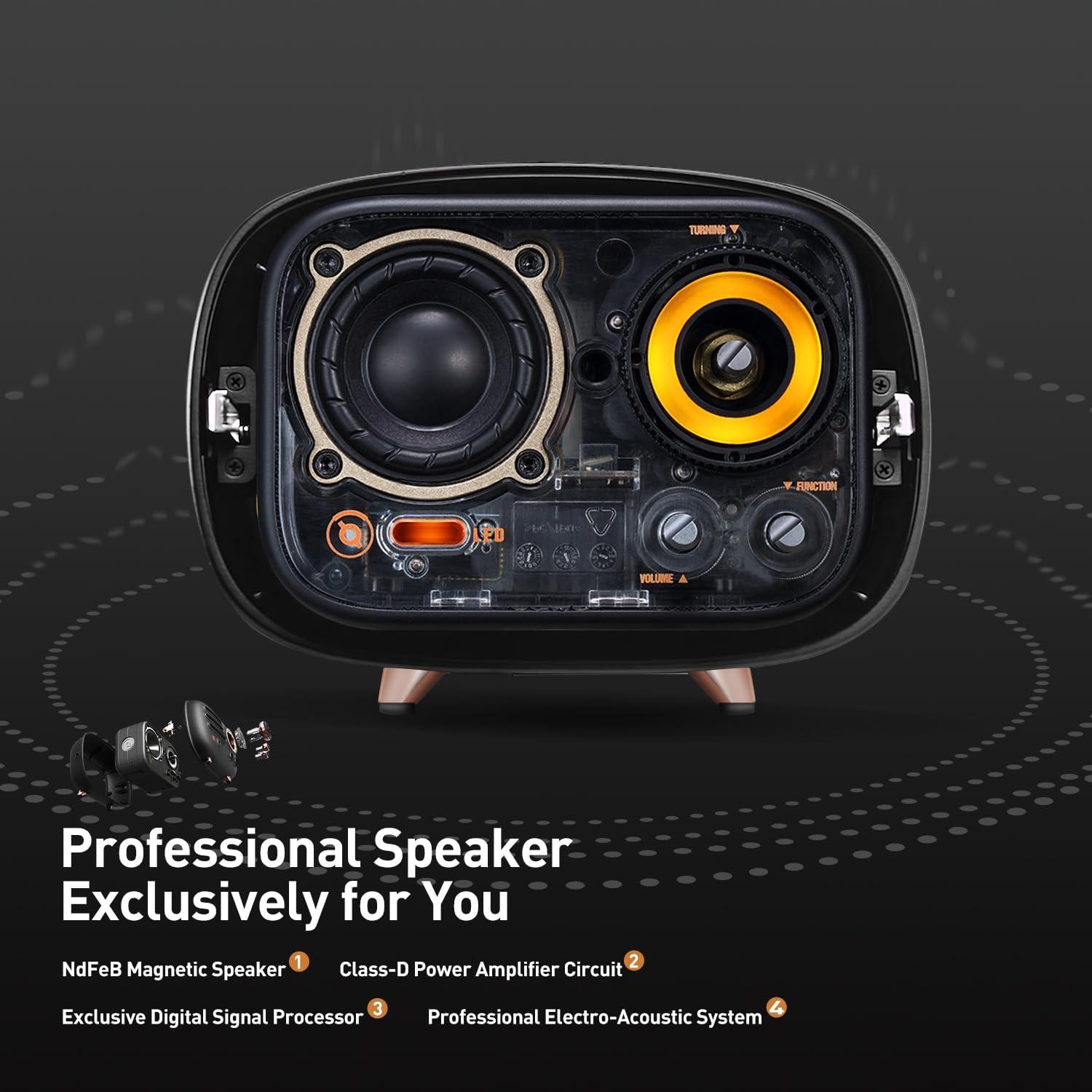 Altavoz Bluetooth Muzen Wild Radiooo Retro 14x6.4cm Metal