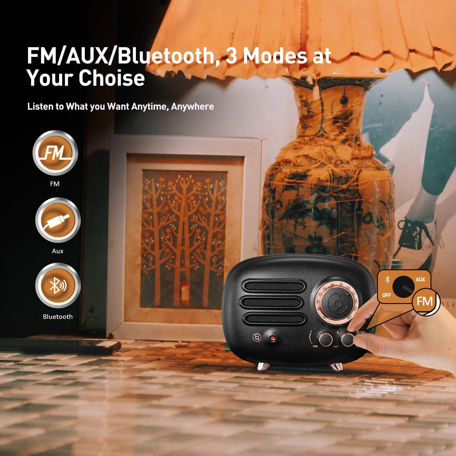 Altavoz Bluetooth Muzen Wild Radiooo Retro 14x6.4cm Metal