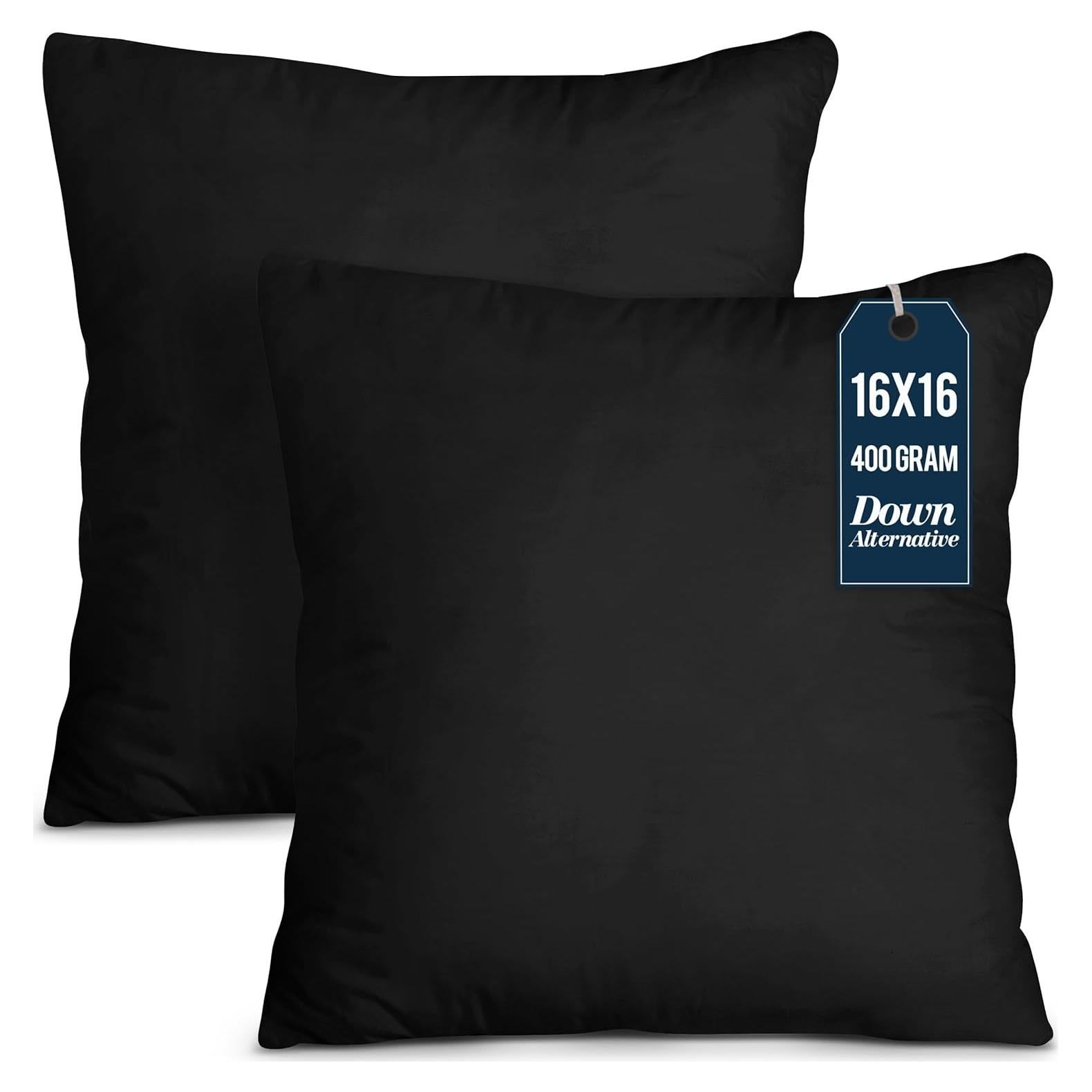 Cojines Decorativos Utopia Bedding - Paquete de 2, 40x40 cm, Negro