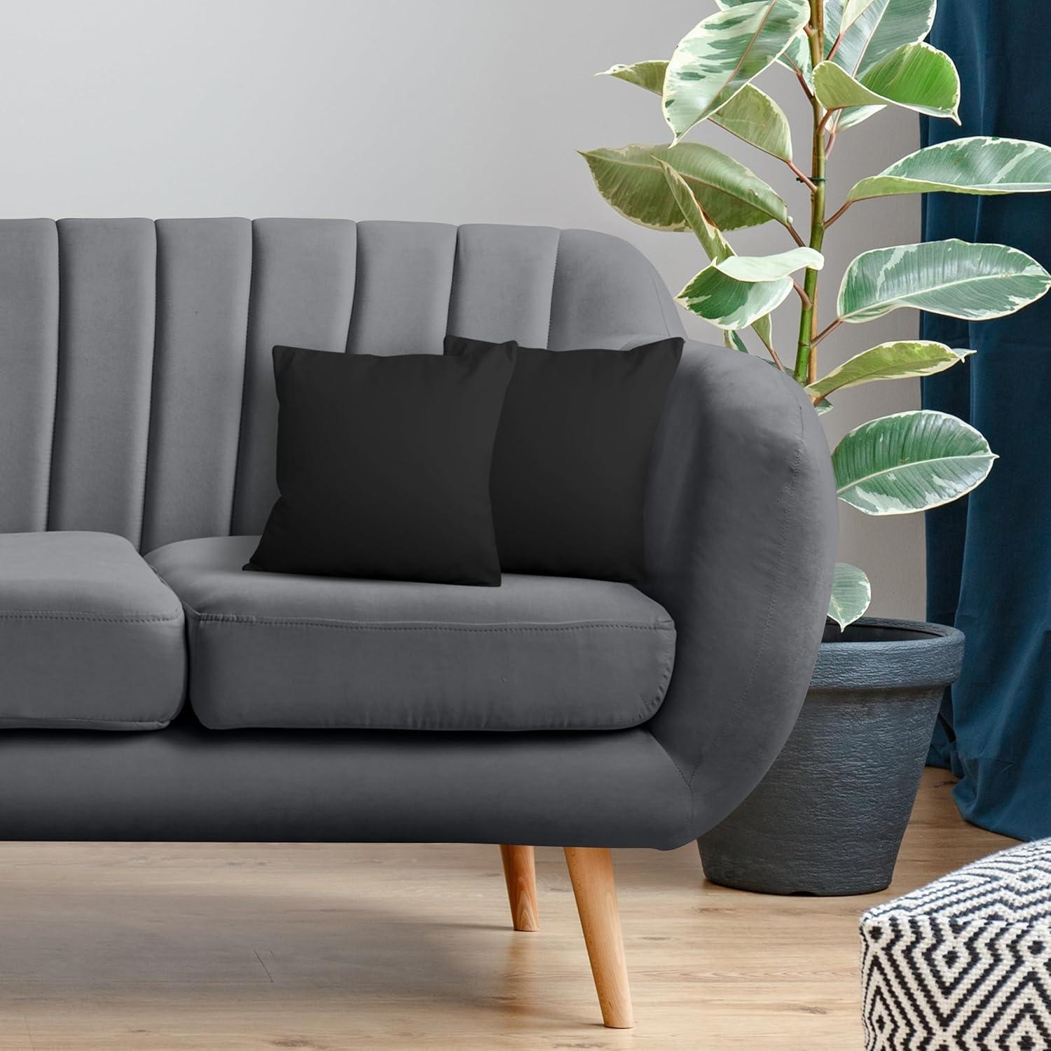 Cojines Decorativos Utopia Bedding - Paquete de 2, 40x40 cm, Negro