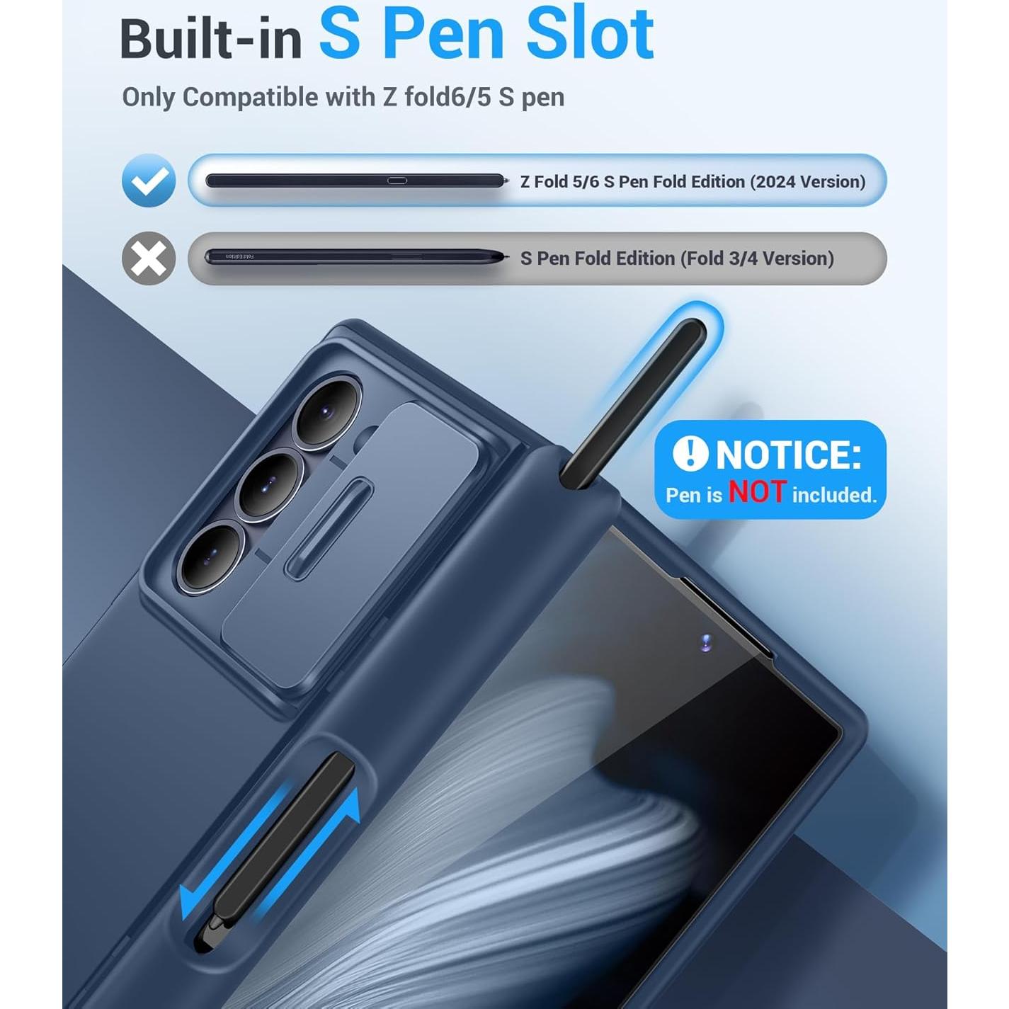 Funda BERFY para Samsung Galaxy Z Fold 6 con Soporte S Pen