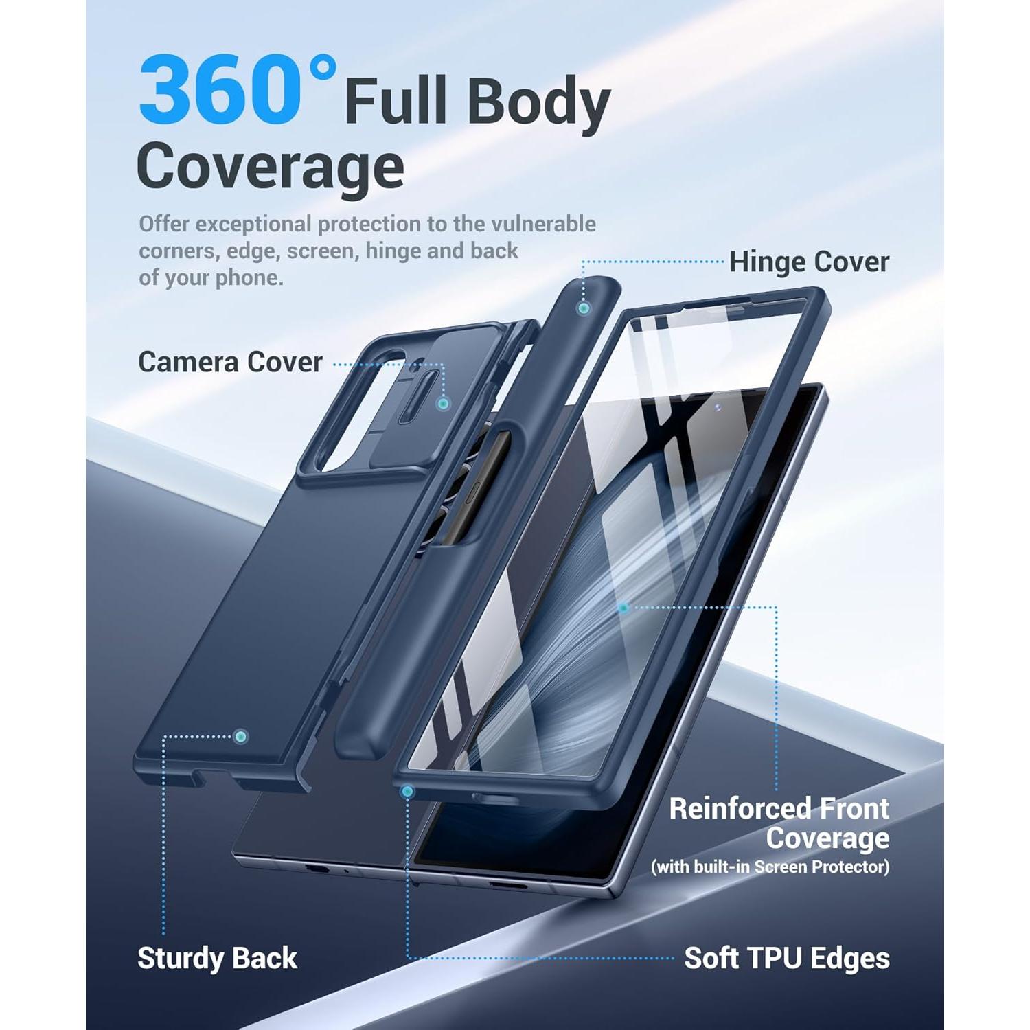 Funda BERFY para Samsung Galaxy Z Fold 6 con Soporte S Pen