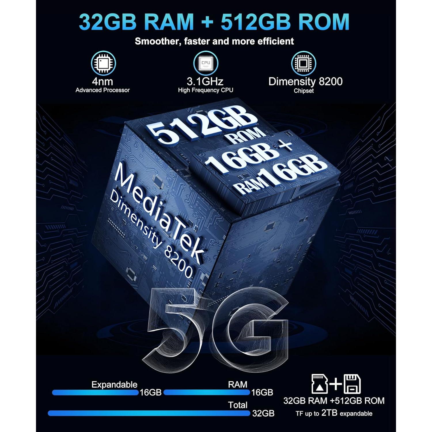 Smartphone Resistente 8849 Tanque 3 Pro 6.79" 23800mAh 5G