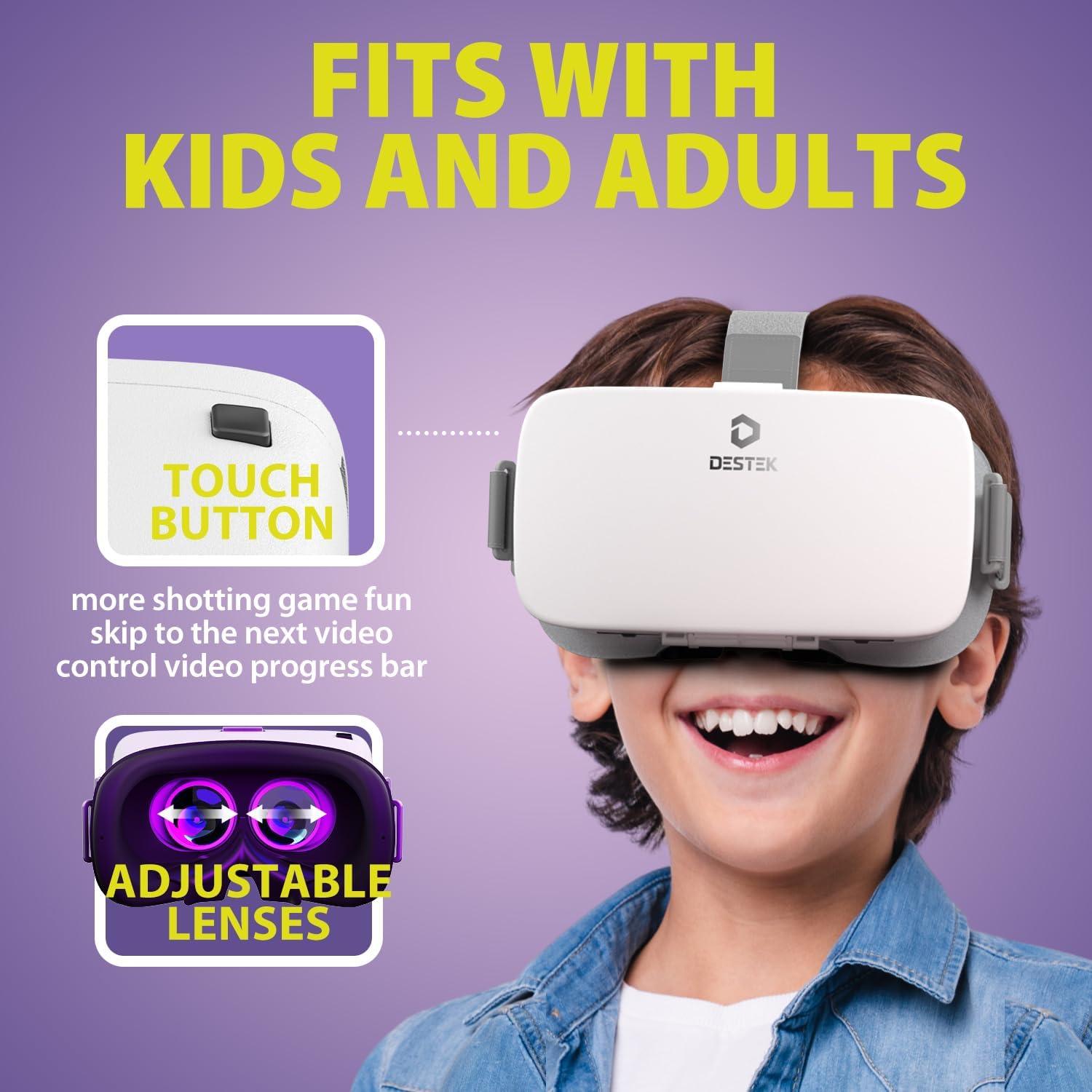 Auriculares VR DESTEK V5 para Teléfono - Lentes HD, 110° FOV