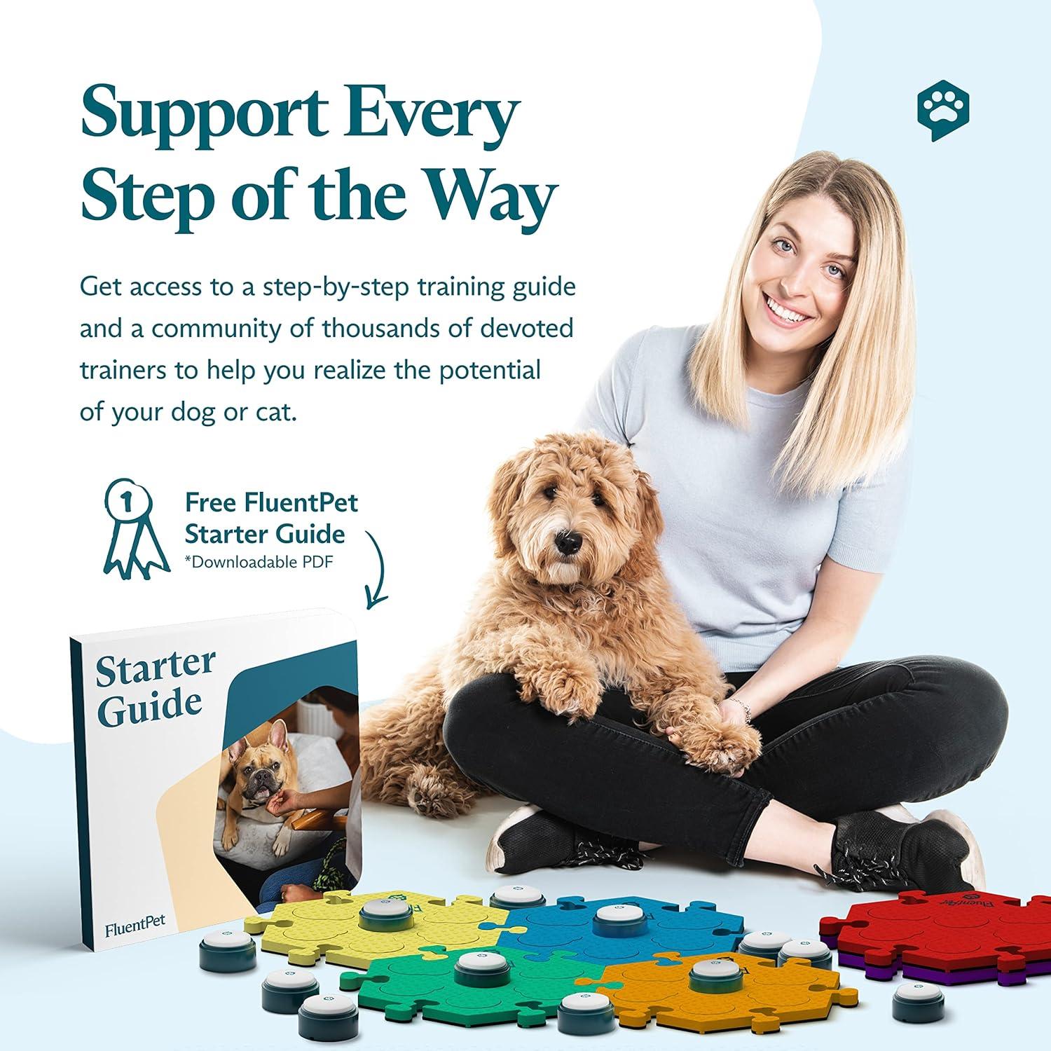 Kit de Vocabulario Básico FluentPet - 12 Botones Hablantes y 6 HexTiles