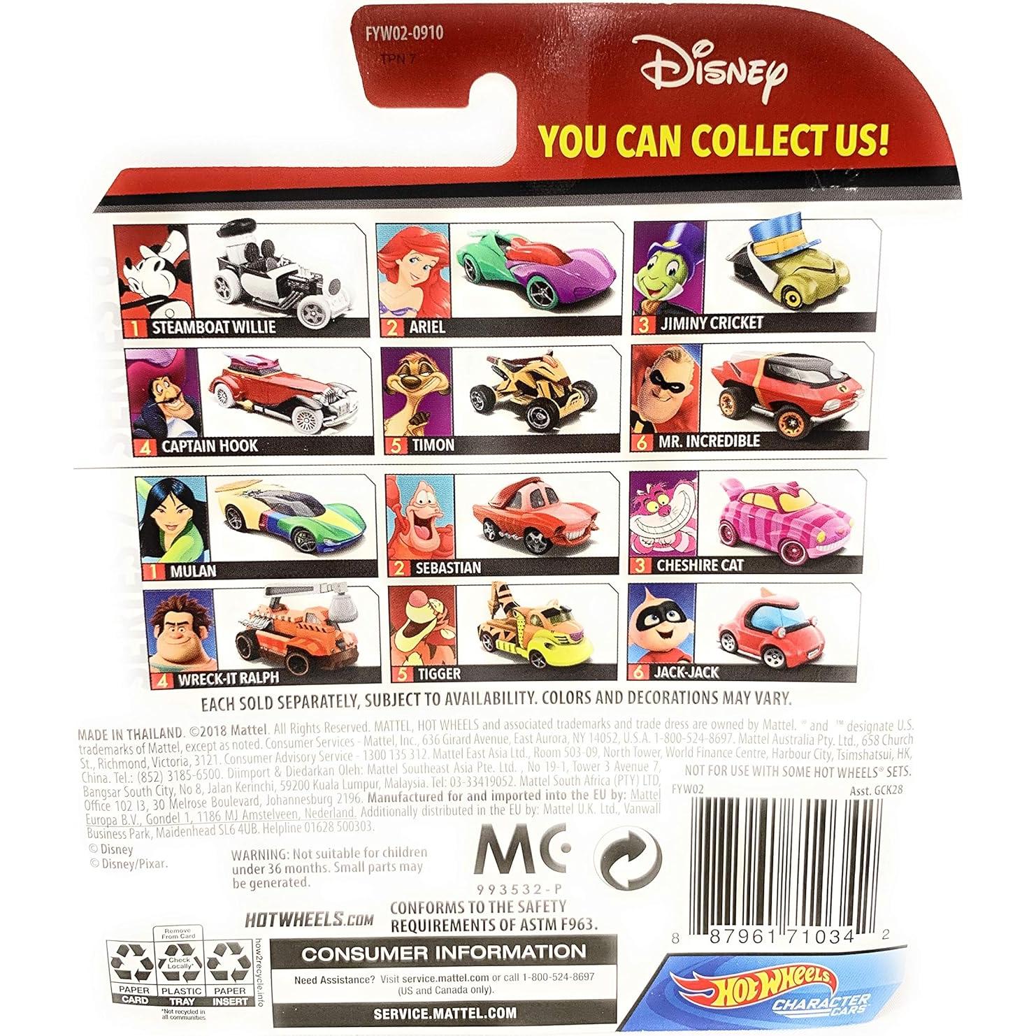 Hot Wheels Disney Pixar Vehículo Sebastián 1:64 Mattel
