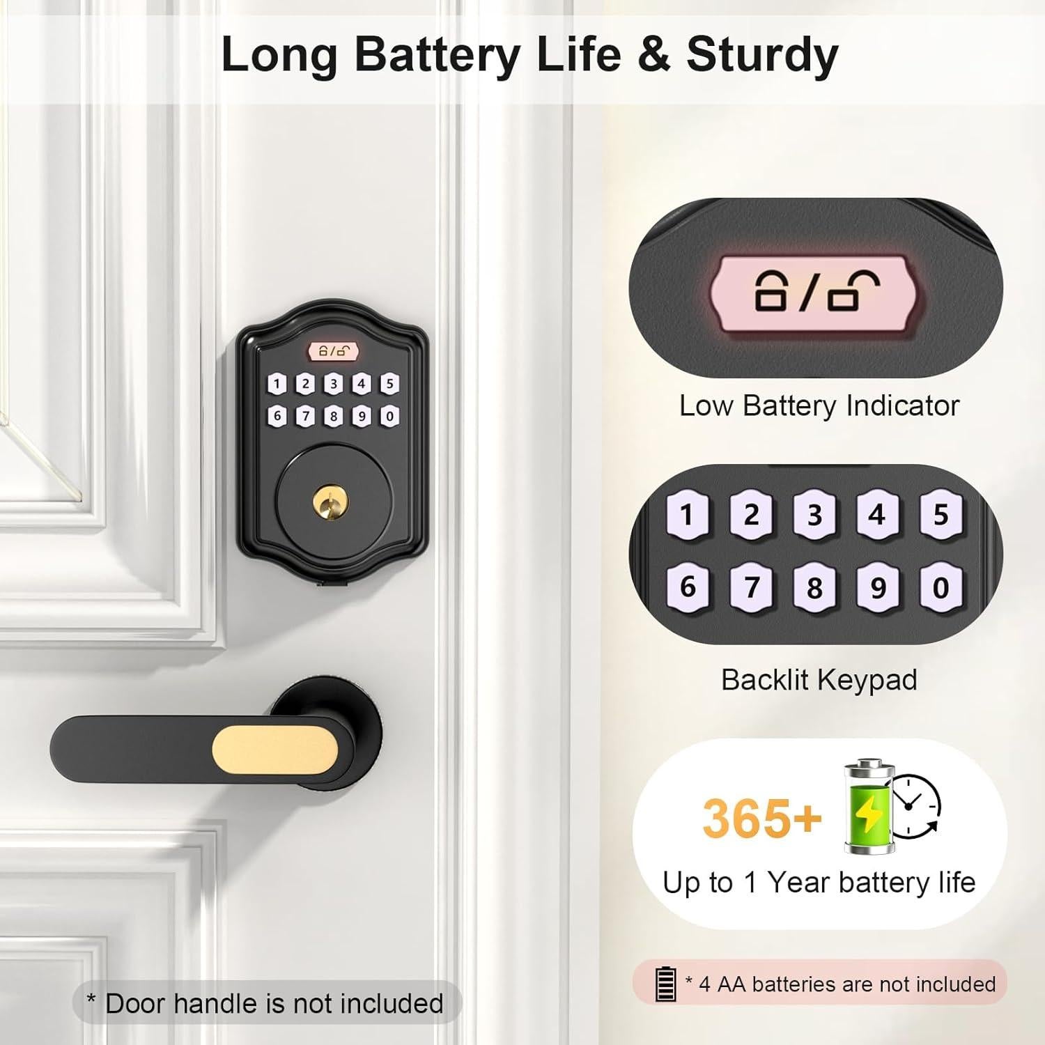 Cerradura Electrónica Sin Llave 52HZ G10 Negra con Código