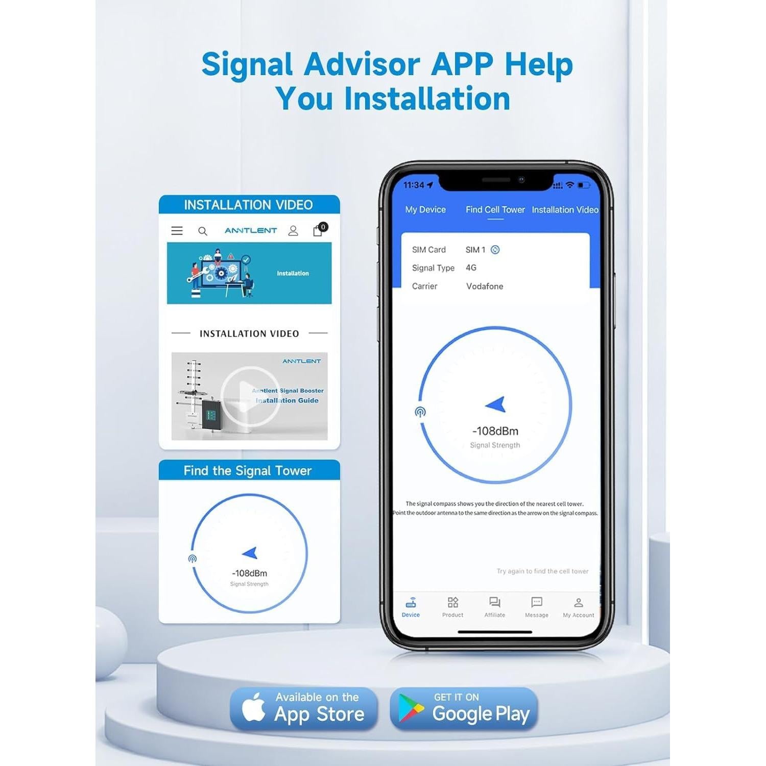 Amplificador de Señal Móvil ANNTLENT N30 2.21 kg 450 m² 5G LTE