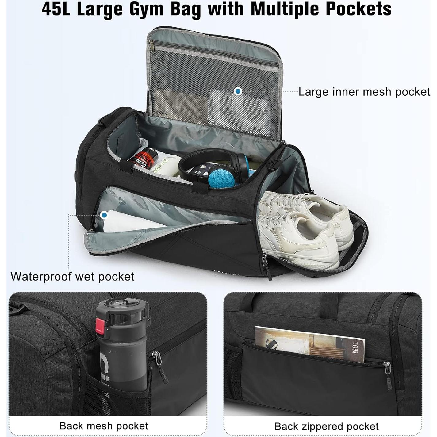 Mochila Duffle 3-en-1 G4Free 45L con Compartimento para Zapatos