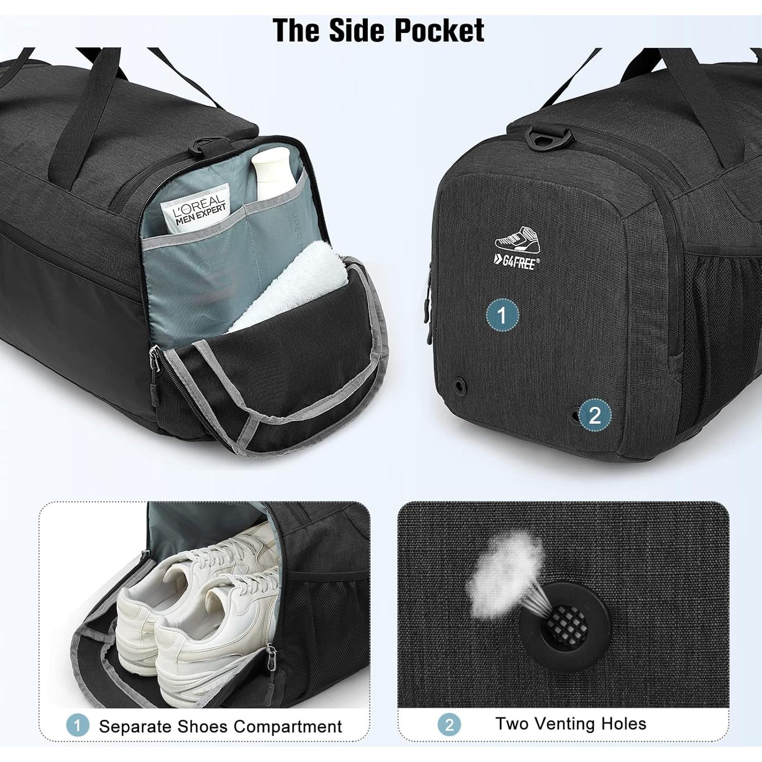 Mochila Duffle 3-en-1 G4Free 45L con Compartimento para Zapatos