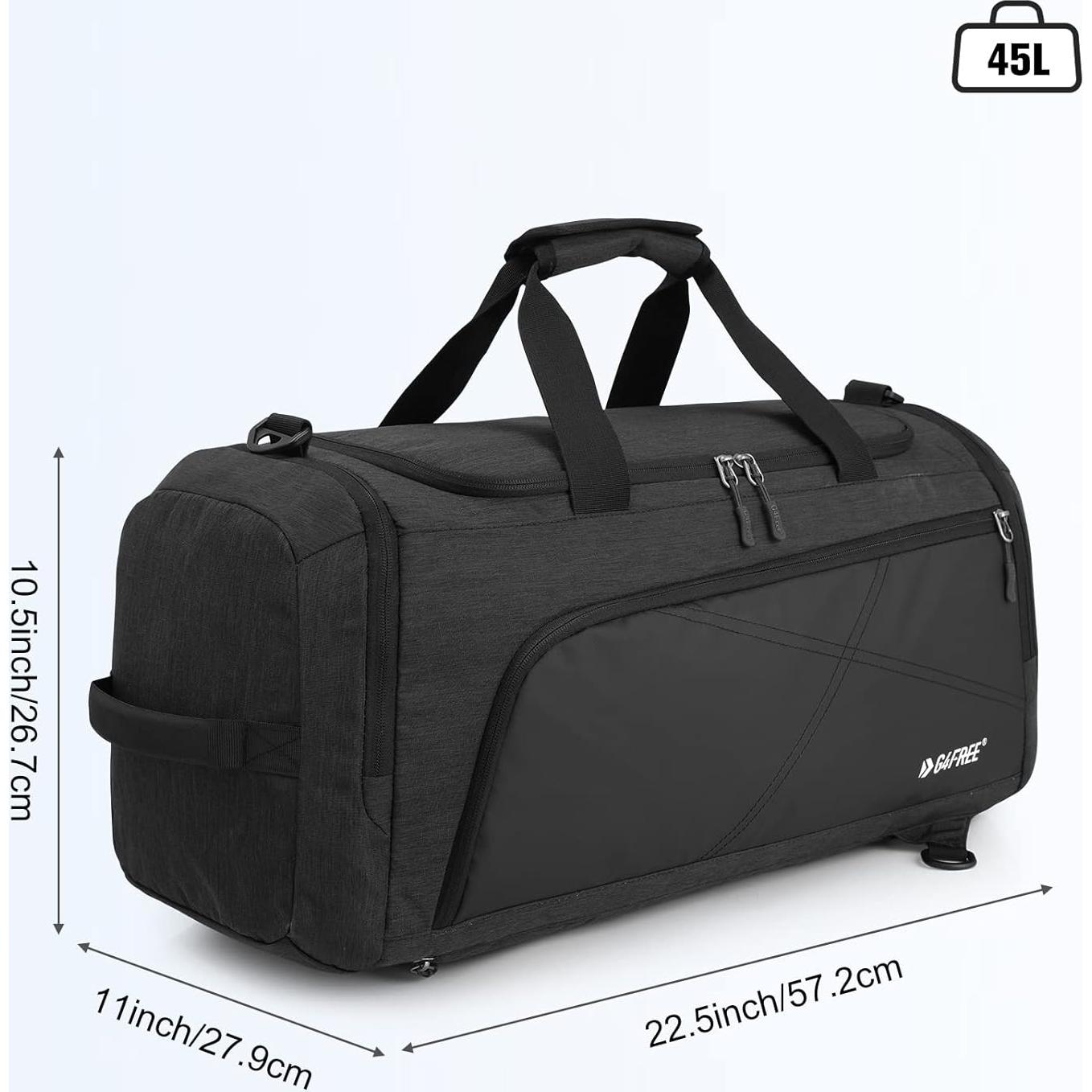 Mochila Duffle 3-en-1 G4Free 45L con Compartimento para Zapatos