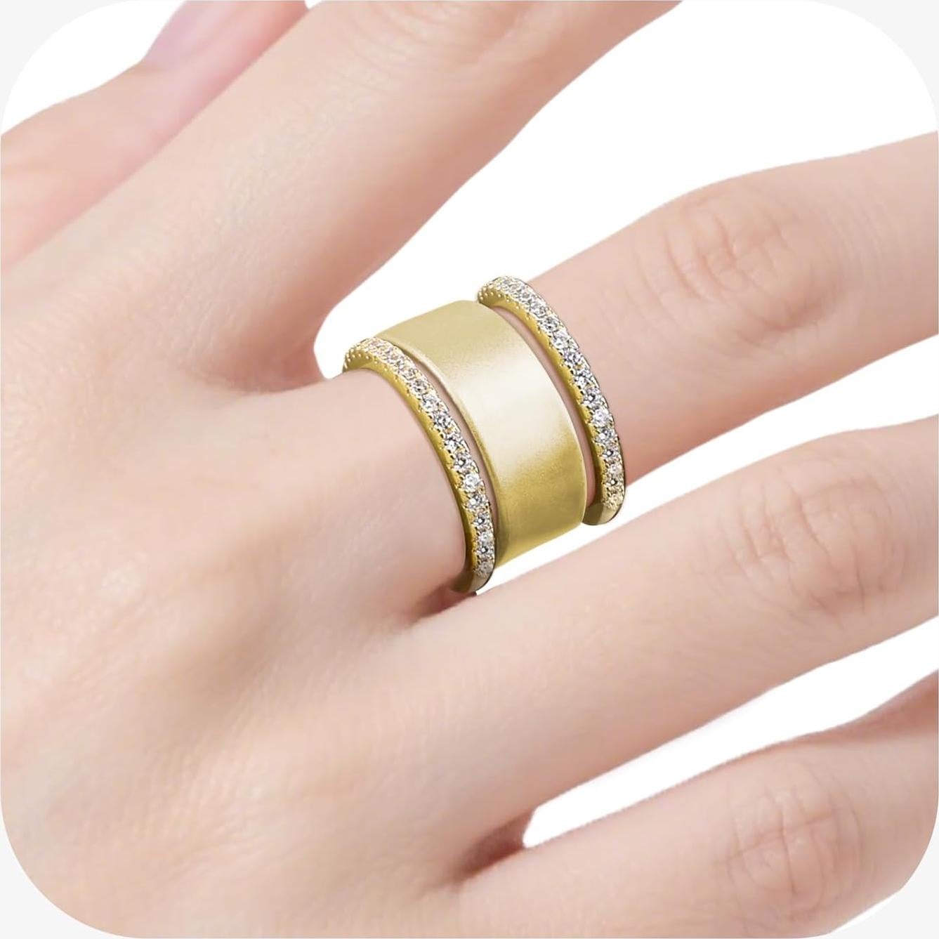 Anillos Apilables Ajustables Oro 14K para Oura Ring - 2 Pack