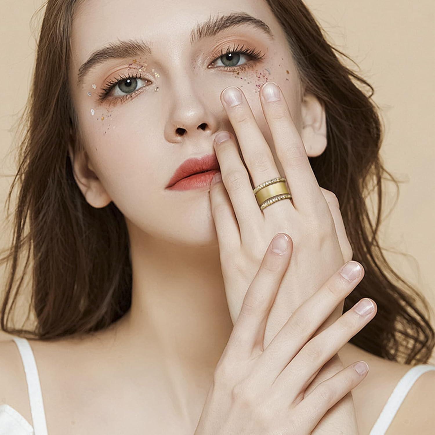 Anillos Apilables Ajustables Oro 14K para Oura Ring - 2 Pack