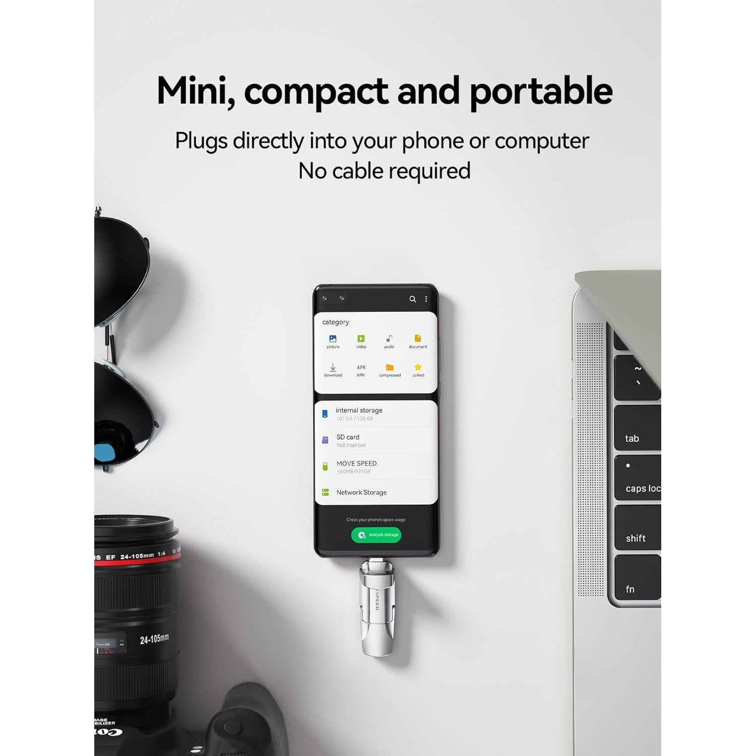 Unidad Flash MOVE SPEED 128GB USB 3.2 Tipo C Alta Velocidad