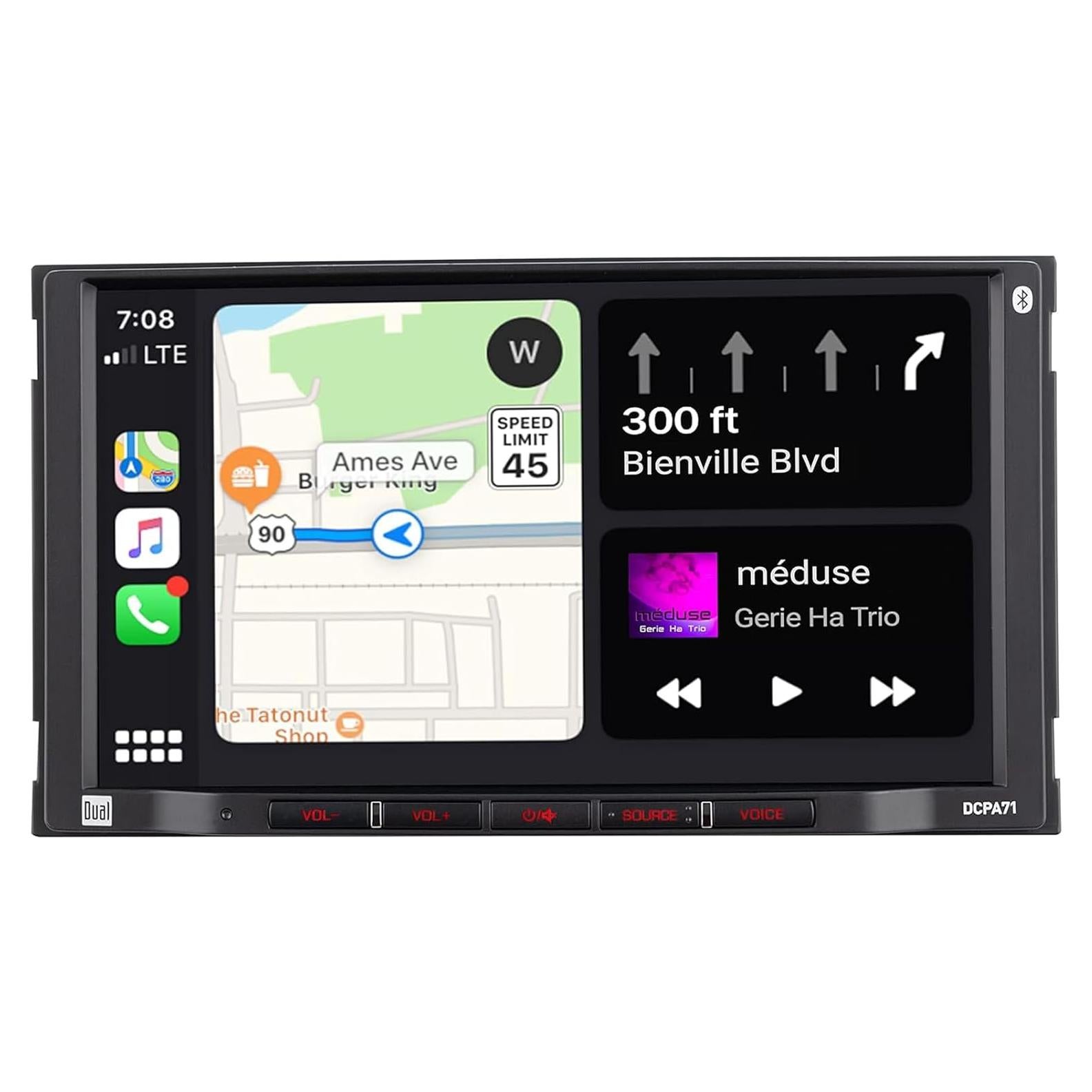 Estéreo Doble DIN Dual DCPA71 7" Pantalla Táctil Bluetooth