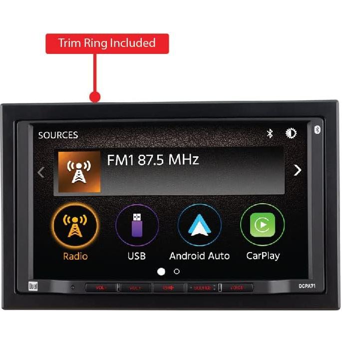 Estéreo Doble DIN Dual DCPA71 7" Pantalla Táctil Bluetooth