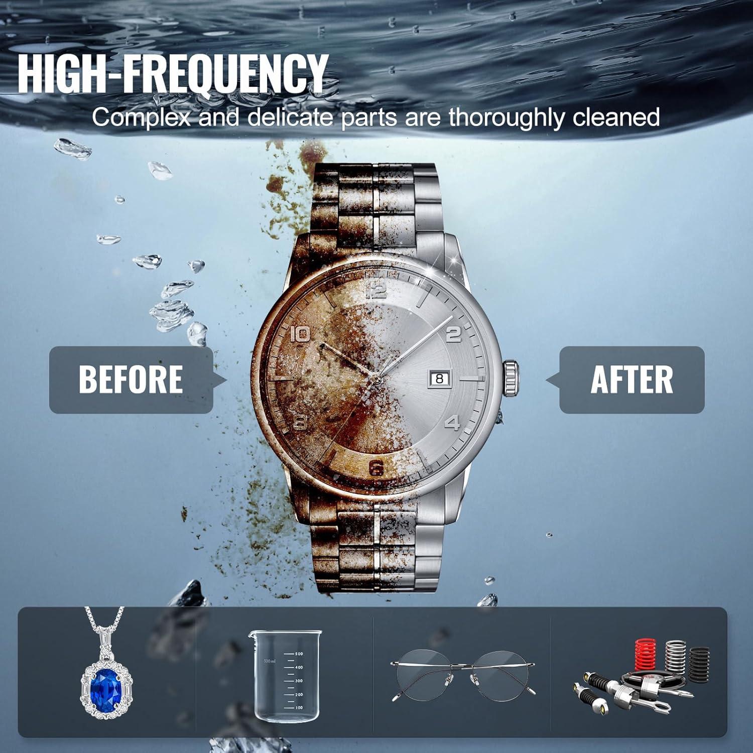 Limpiador Ultrasónico VEVOR 1.3L 60W con Temporizador y Calentador