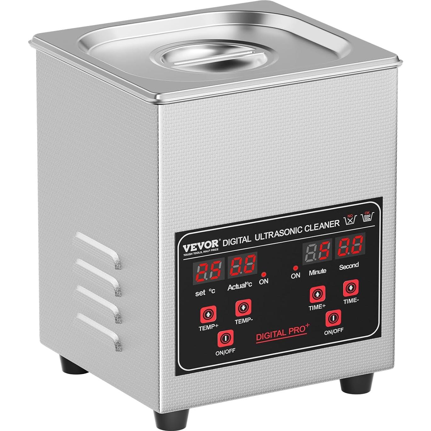 Limpiador Ultrasónico VEVOR 1.3L 60W con Temporizador y Calentador