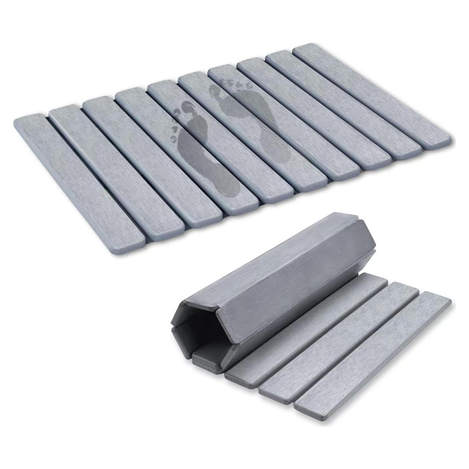 Alfombrilla de Baño Plegable Reivd de Diatomita 61x41 cm Gris