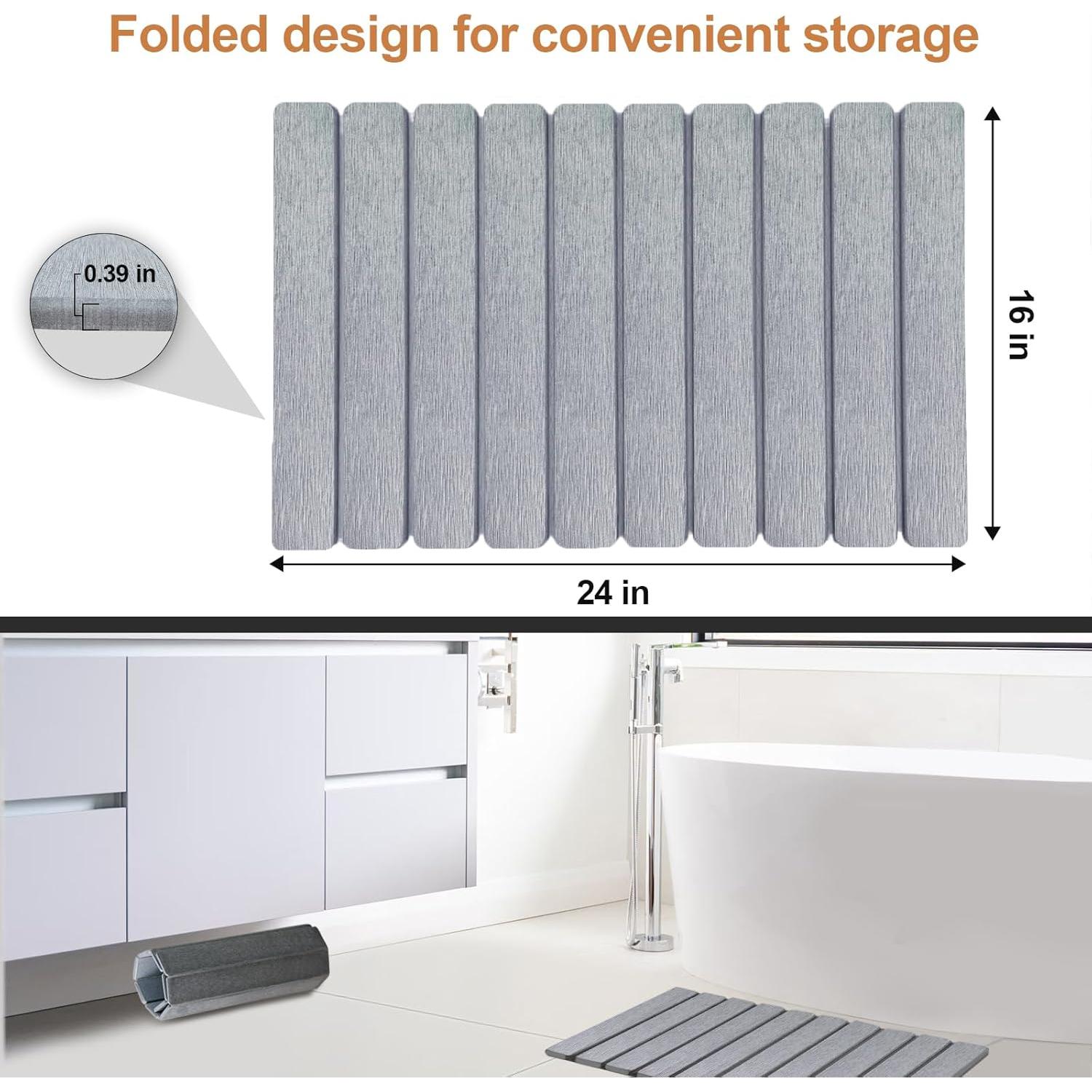 Alfombrilla de Baño Plegable Reivd de Diatomita 61x41 cm Gris