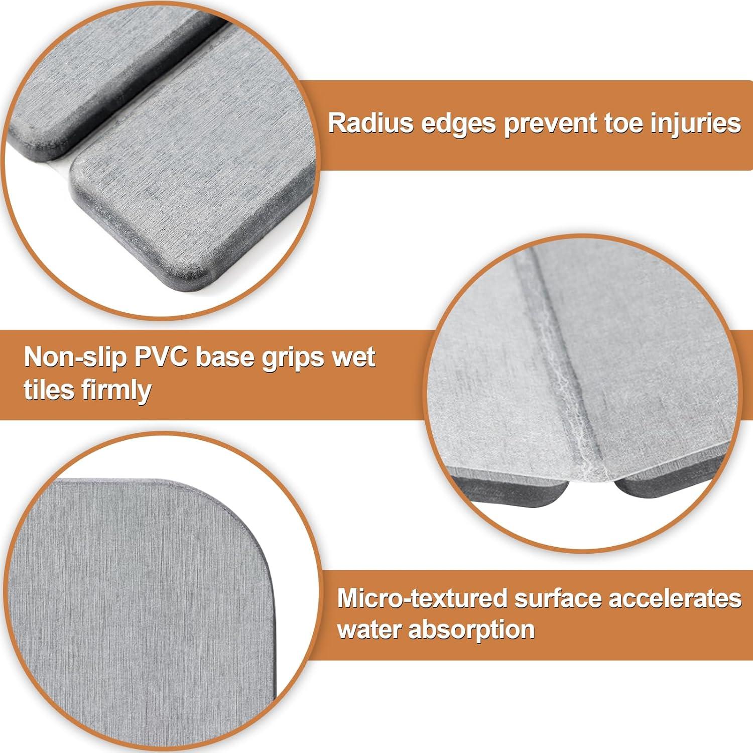 Alfombrilla de Baño Plegable Reivd de Diatomita 61x41 cm Gris