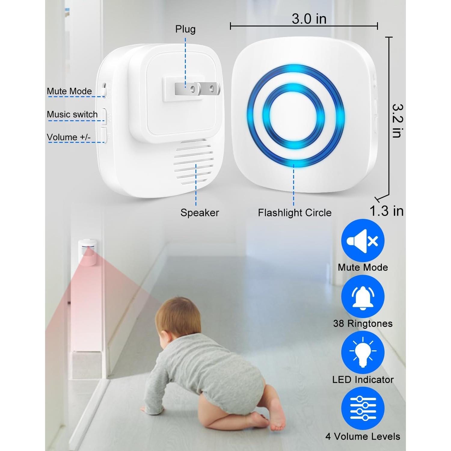 Timbre Inalámbrico Rigshru con Sensor de Movimiento 112g