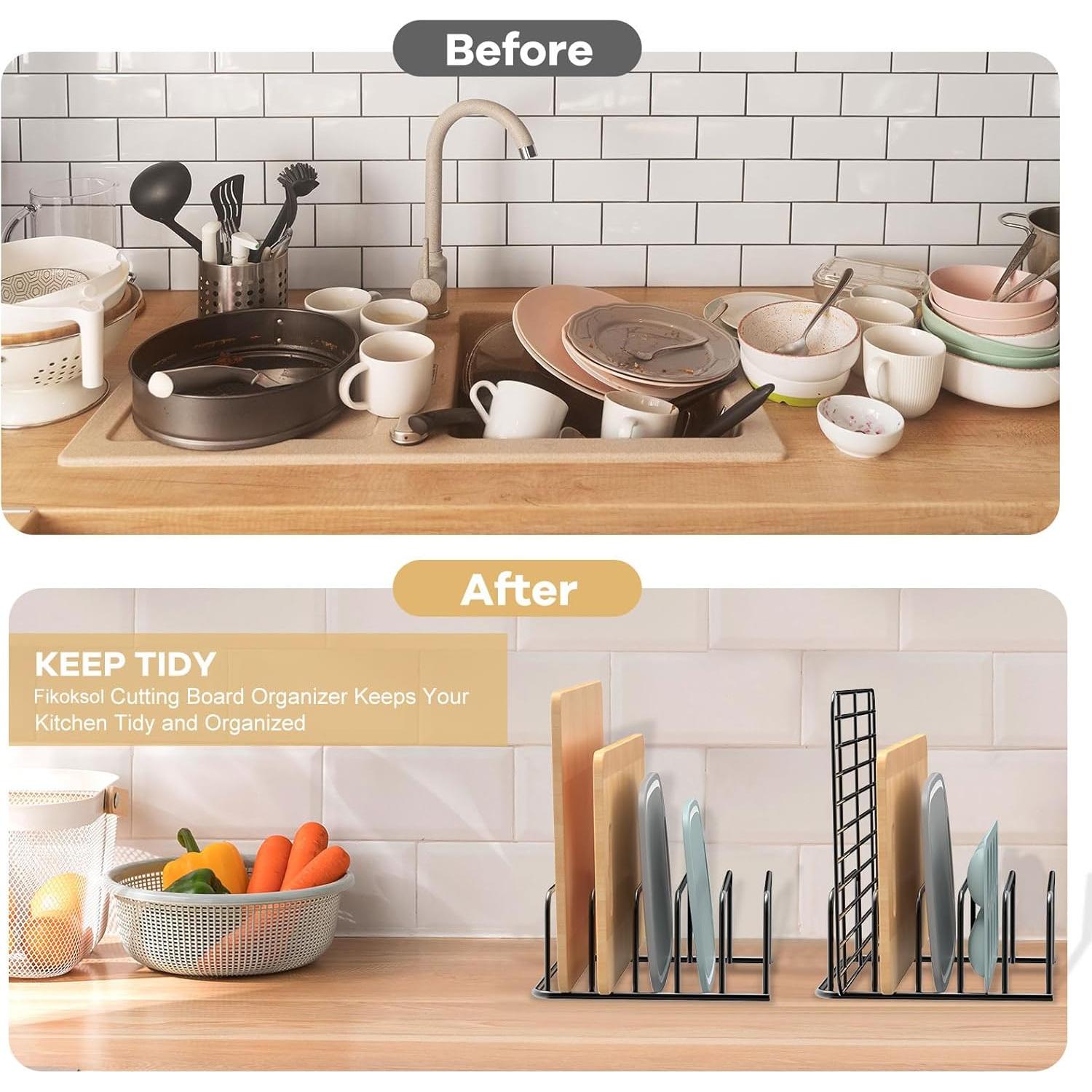 Organizador de Tablas de Cortar Fikoksol - Metal Negro 1-Pack