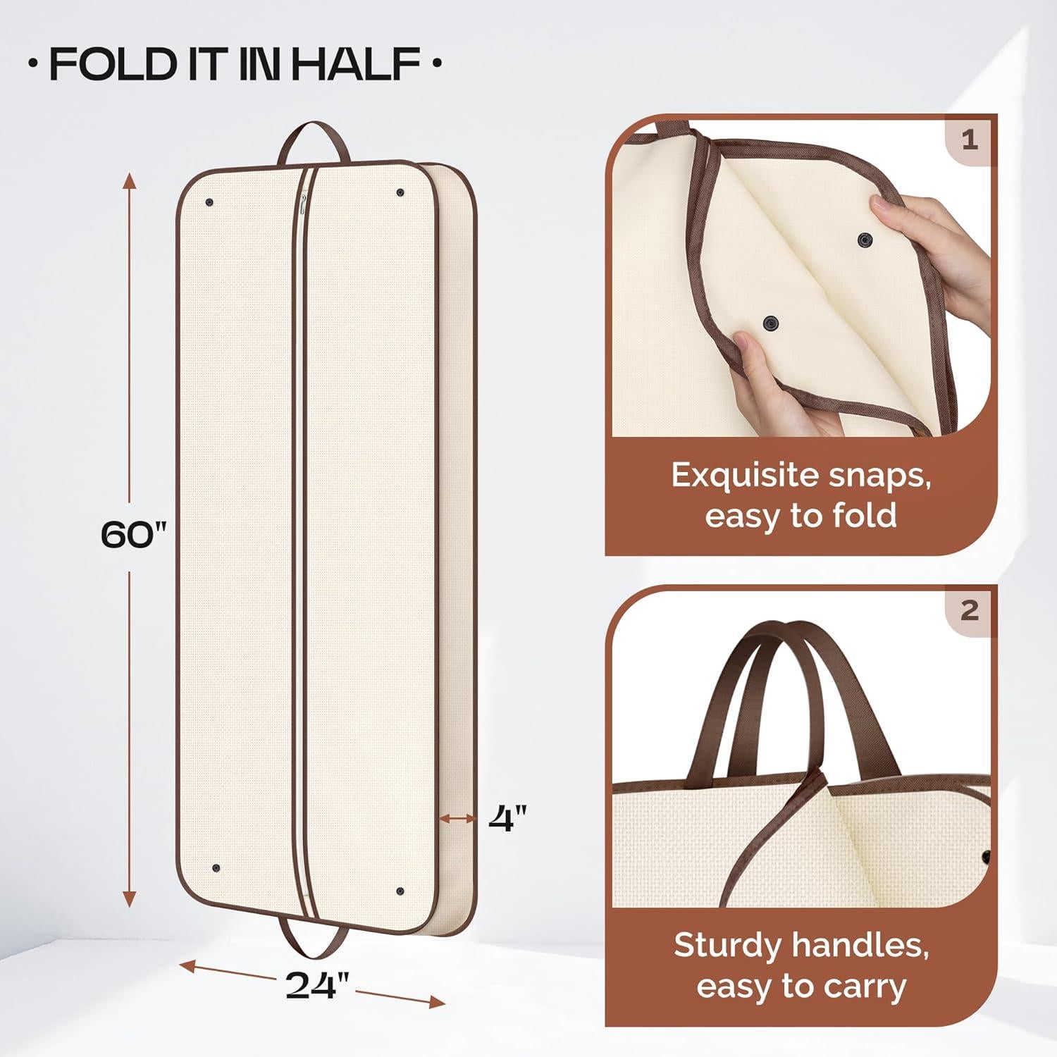 Bolsa de Ropa Plegable Misslo 60" Beige para Viaje y Almacenamiento