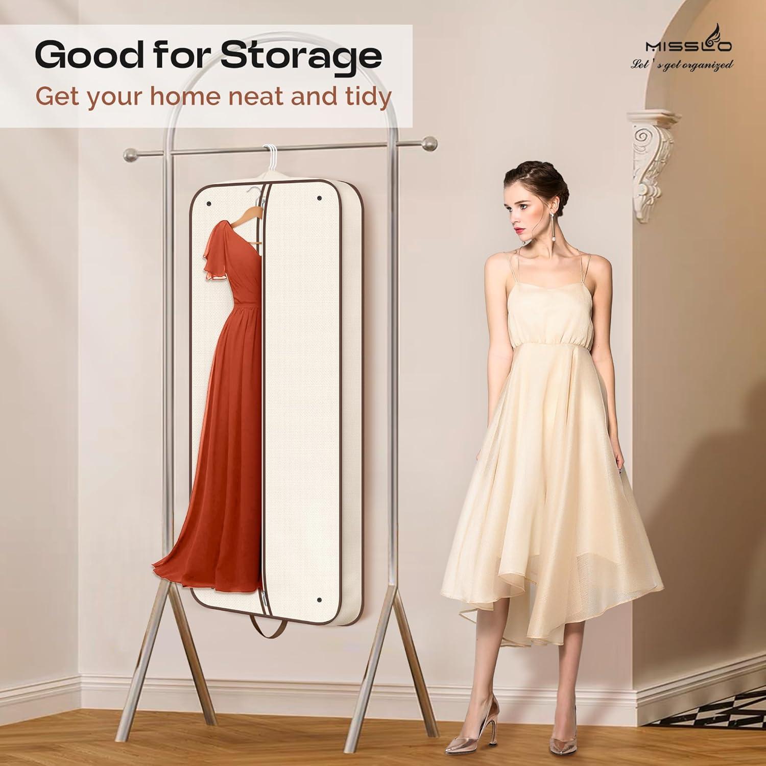 Bolsa de Ropa Plegable Misslo 60" Beige para Viaje y Almacenamiento