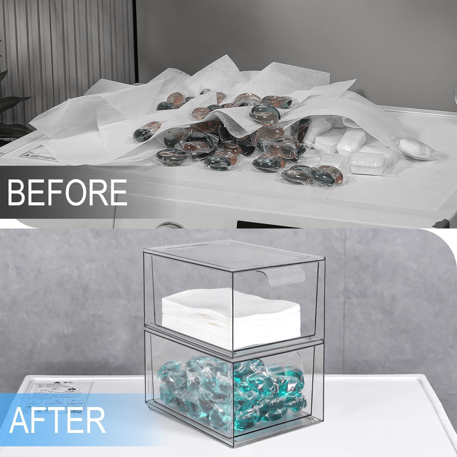 Contenedor apilable VOTLEVT para cápsulas de lavandería - 2 paquetes