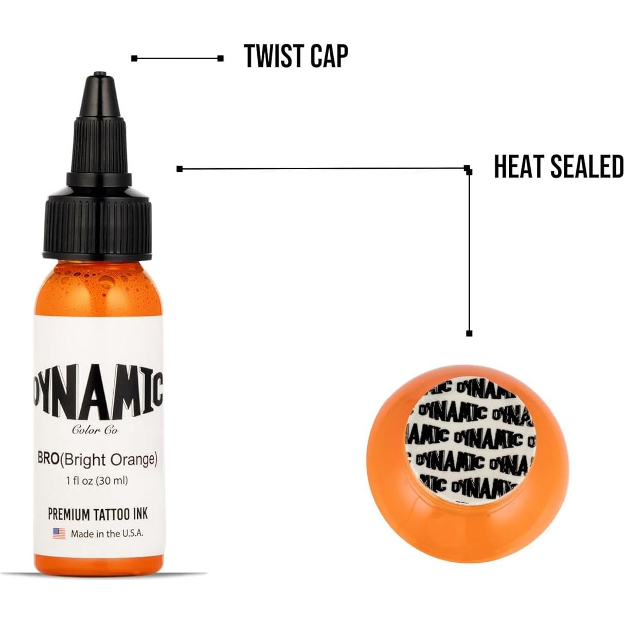 Tinta para Tatuajes Dynamic Color Naranja Brillante 29.57 ml