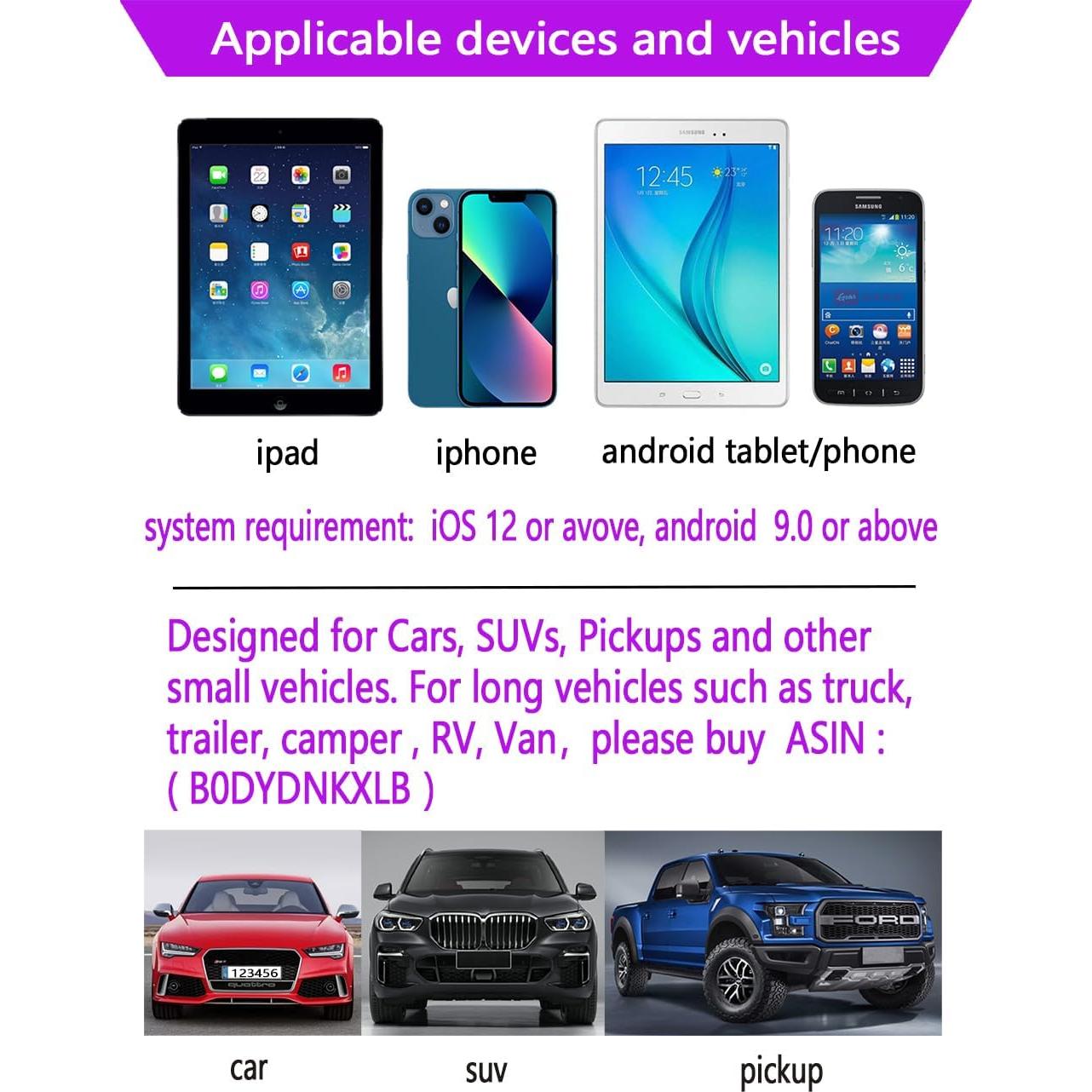 Cámara de Respaldo WiFi HMSp 1080P Impermeable para Vehículos