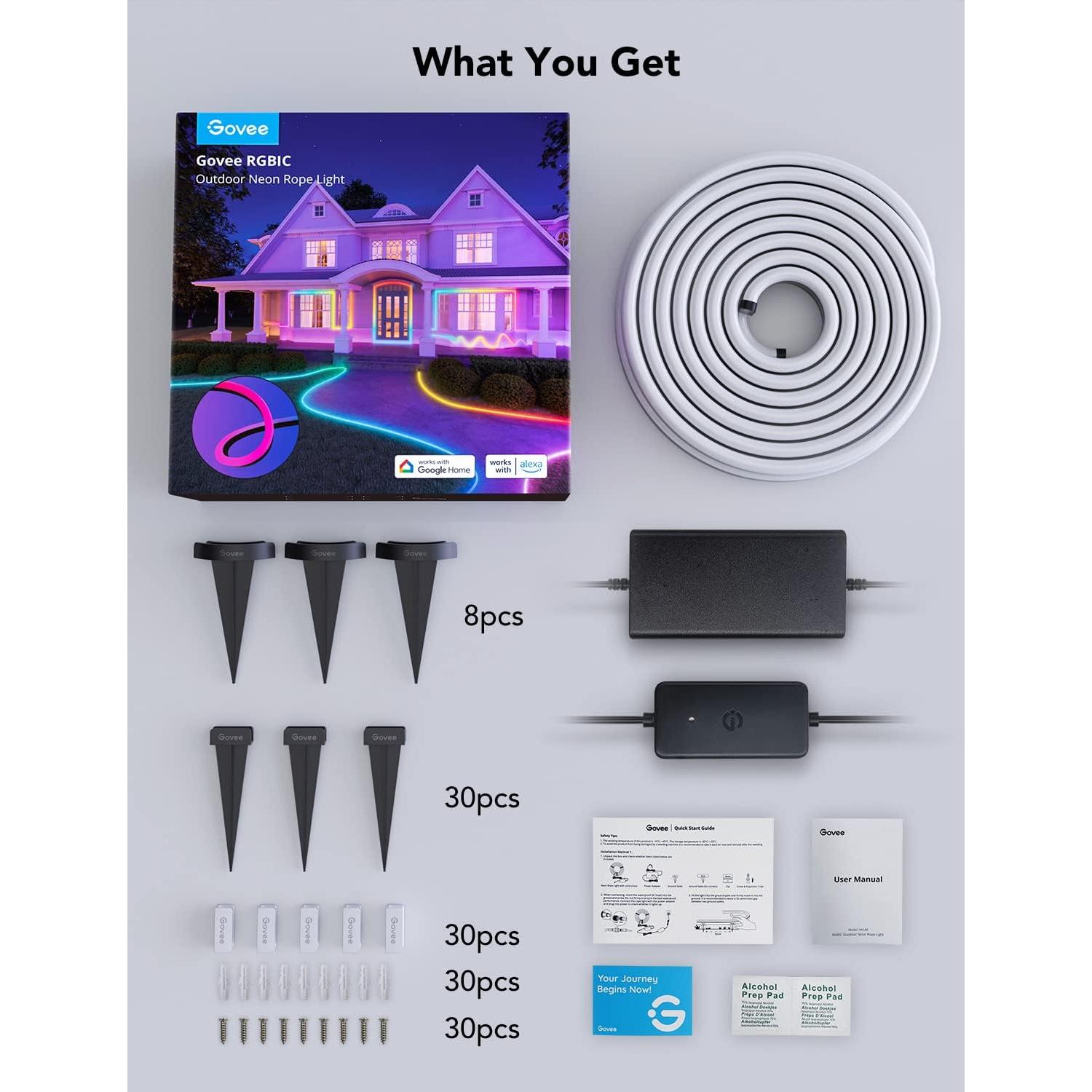 Luces de Cuerda Neón Govee 10m RGBIC IP67 para Exterior