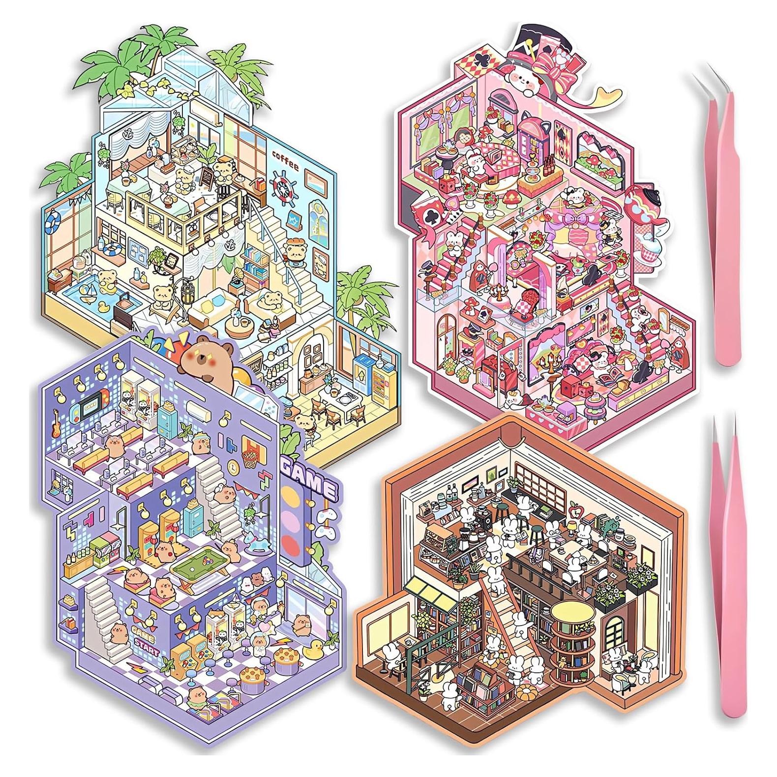 Set de Pegatinas 3D DIY MHBEW - Escenas Creativas para Niños y Adultos