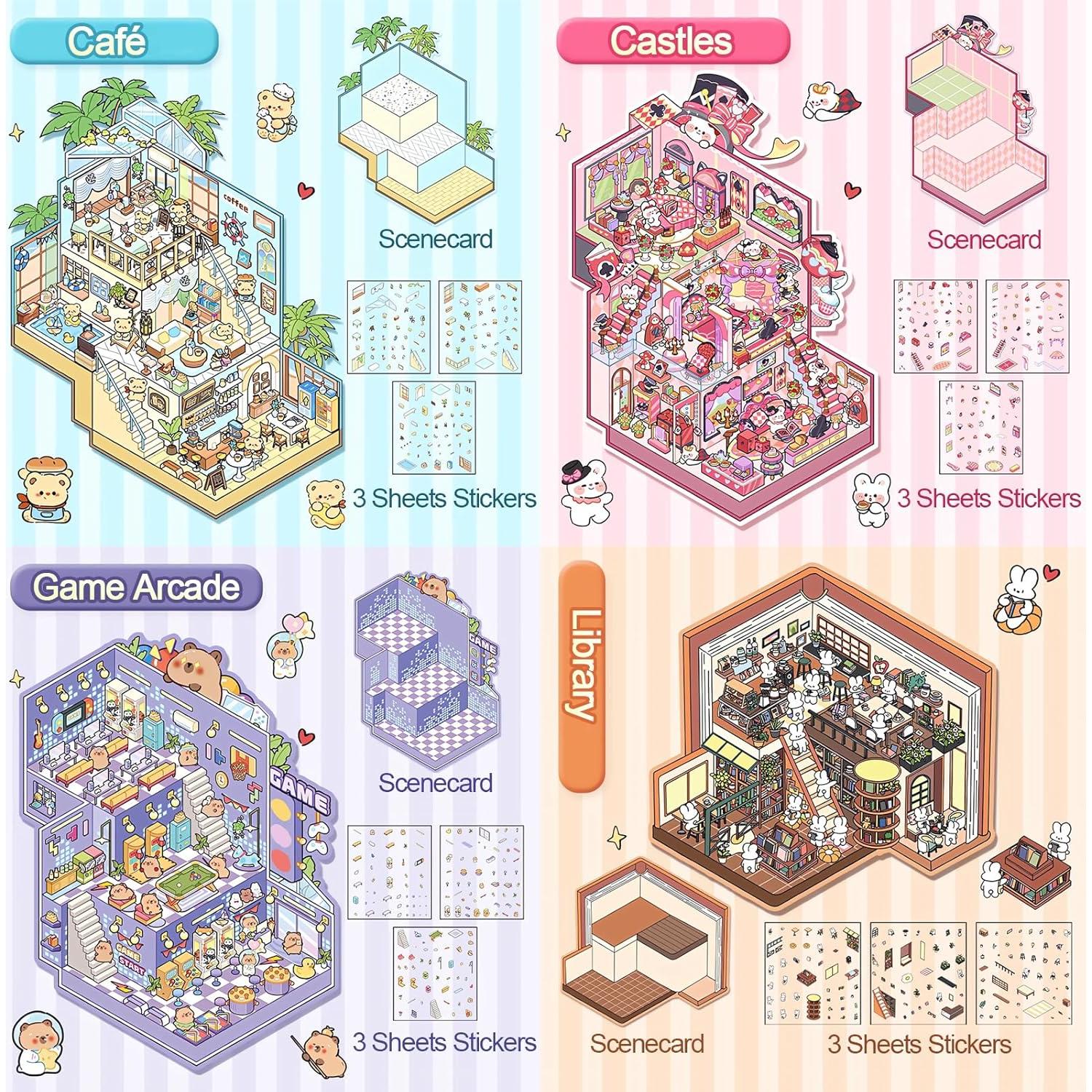 Set de Pegatinas 3D DIY MHBEW - Escenas Creativas para Niños y Adultos