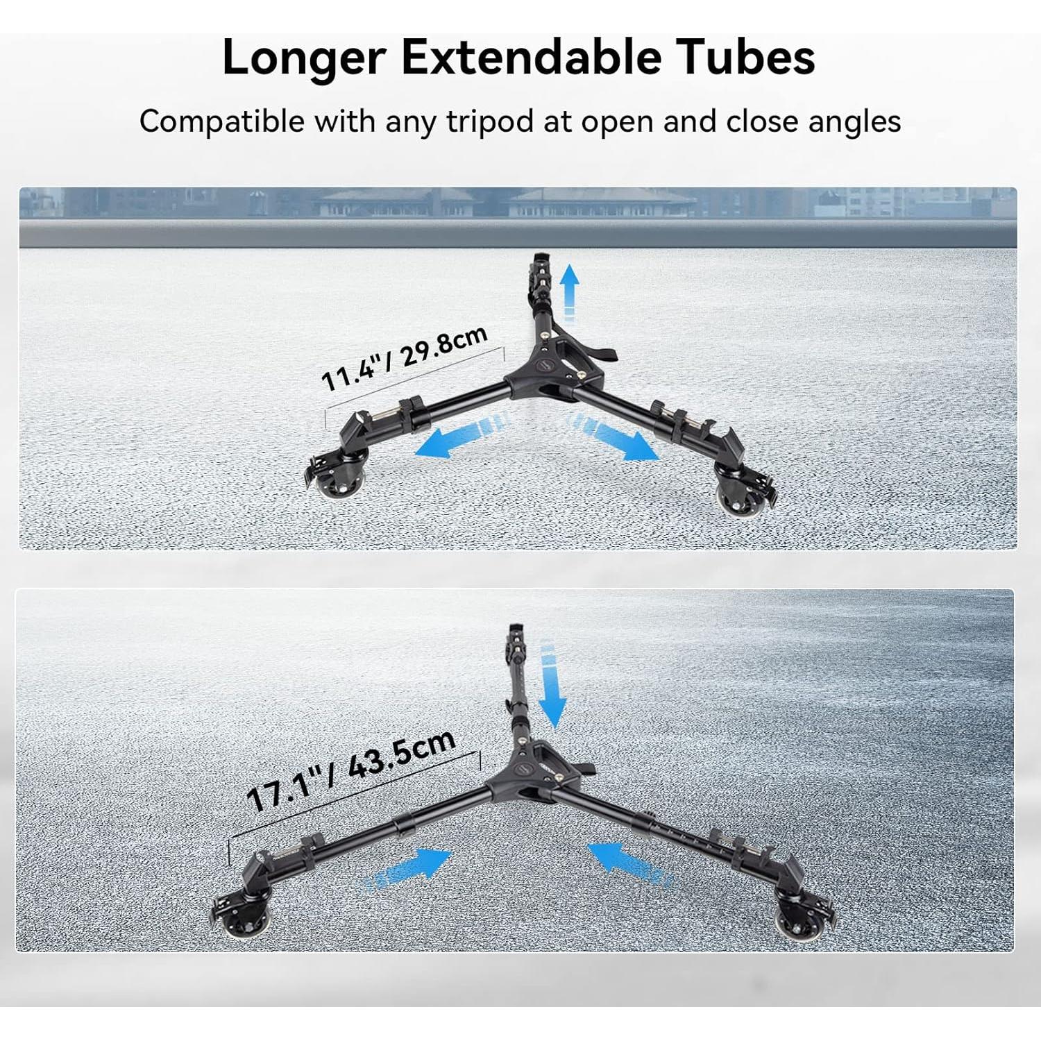 Carro de trípode SmallRig 3986 con ruedas de goma y patas ajustables