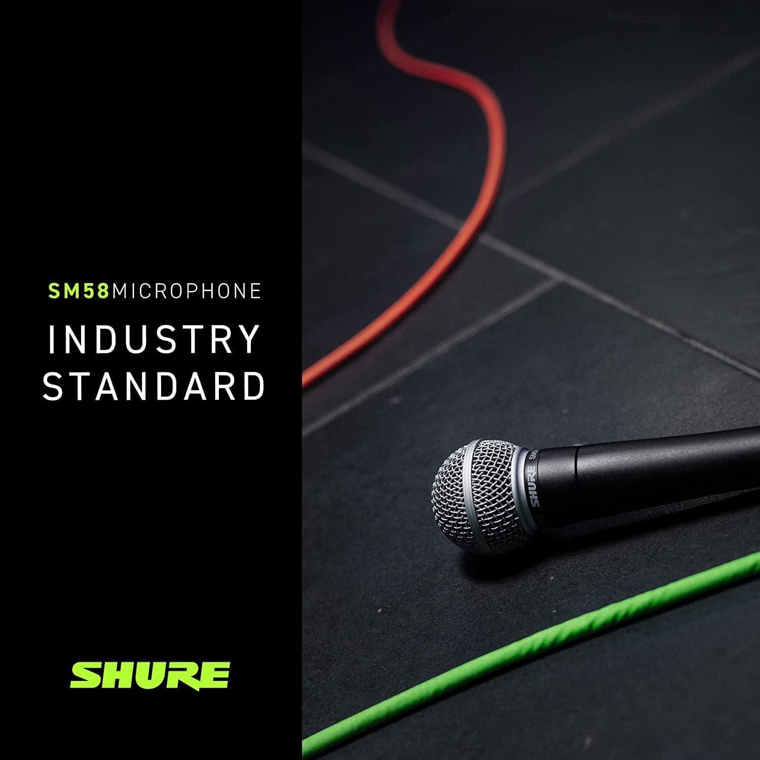 Micrófono Dinámico Shure SM58 con Cable XLR 7.62m - Cardioide