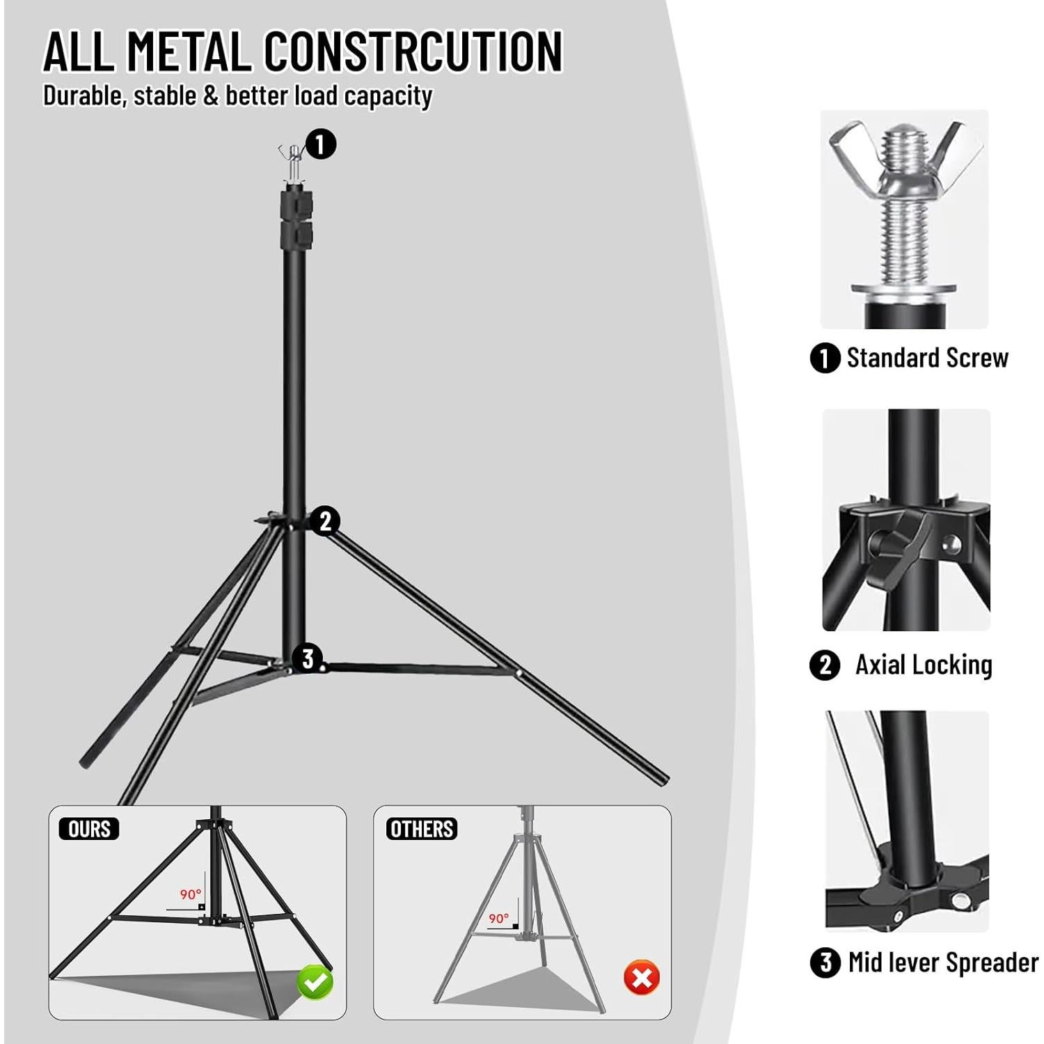 Kit de Soporte de Fondo Fotográfico BEIYANG 2.6-2.6m Ajustable
