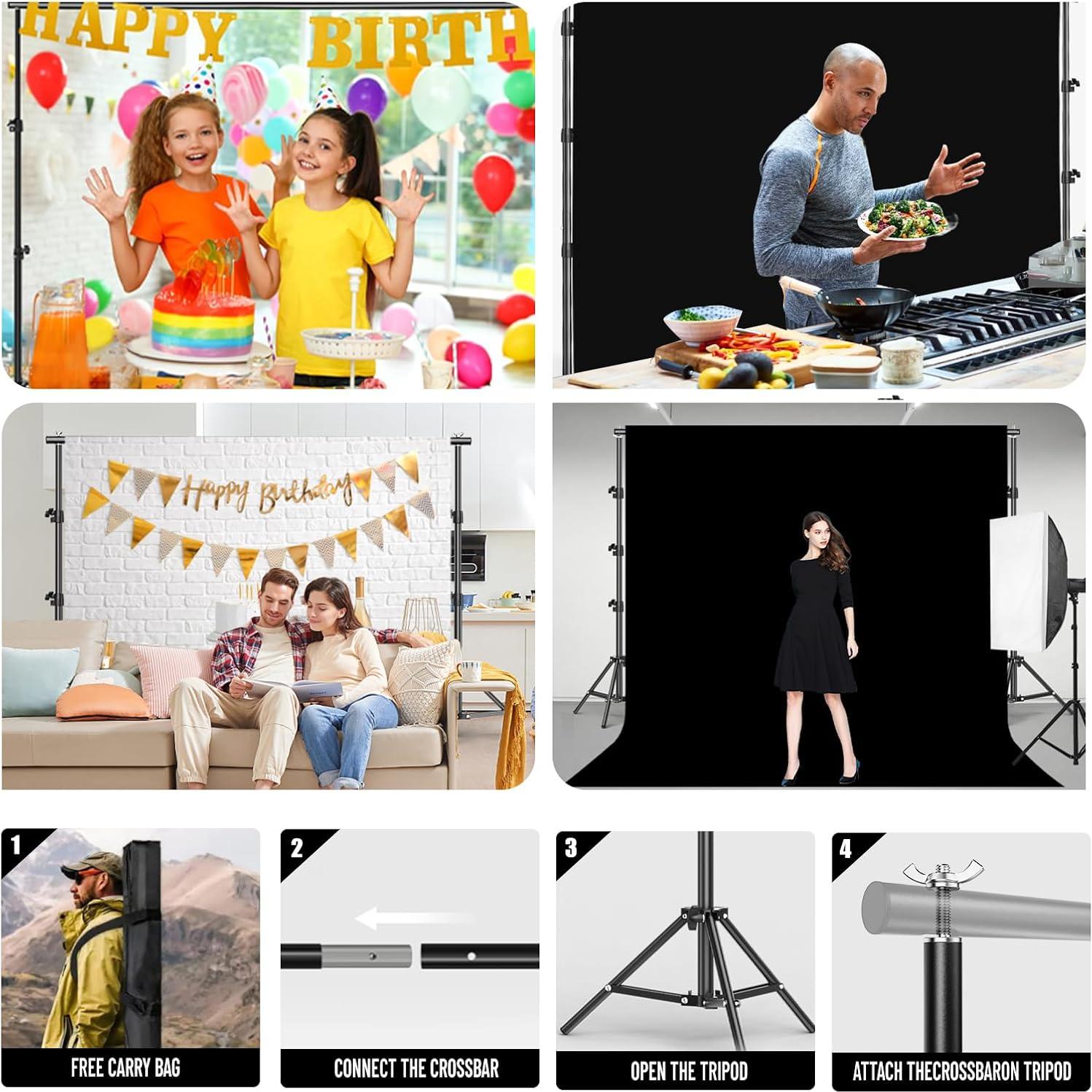 Kit de Soporte de Fondo Fotográfico BEIYANG 2.6-2.6m Ajustable