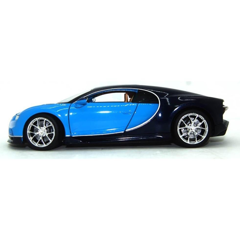 Auto a Escala 1/24 Welly Bugatti Chiron Negro Azul